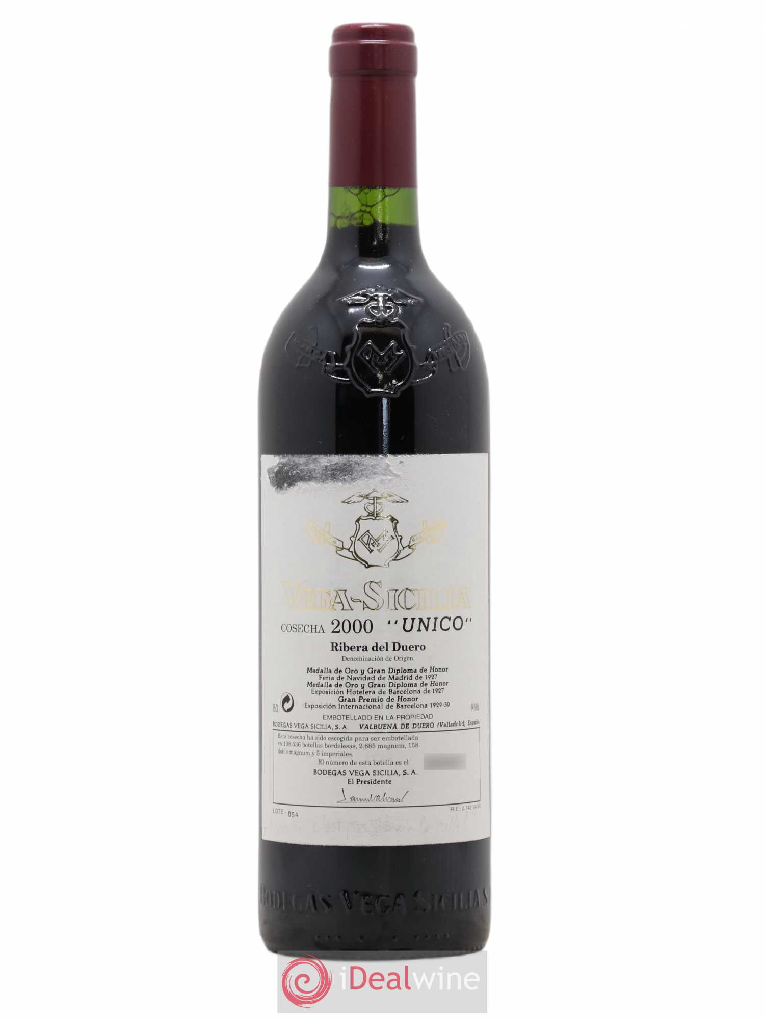Ribera Del Duero DO Vega Sicilia Unico Famille Alvarez 2000 - Lot de 1 bouteille - 0