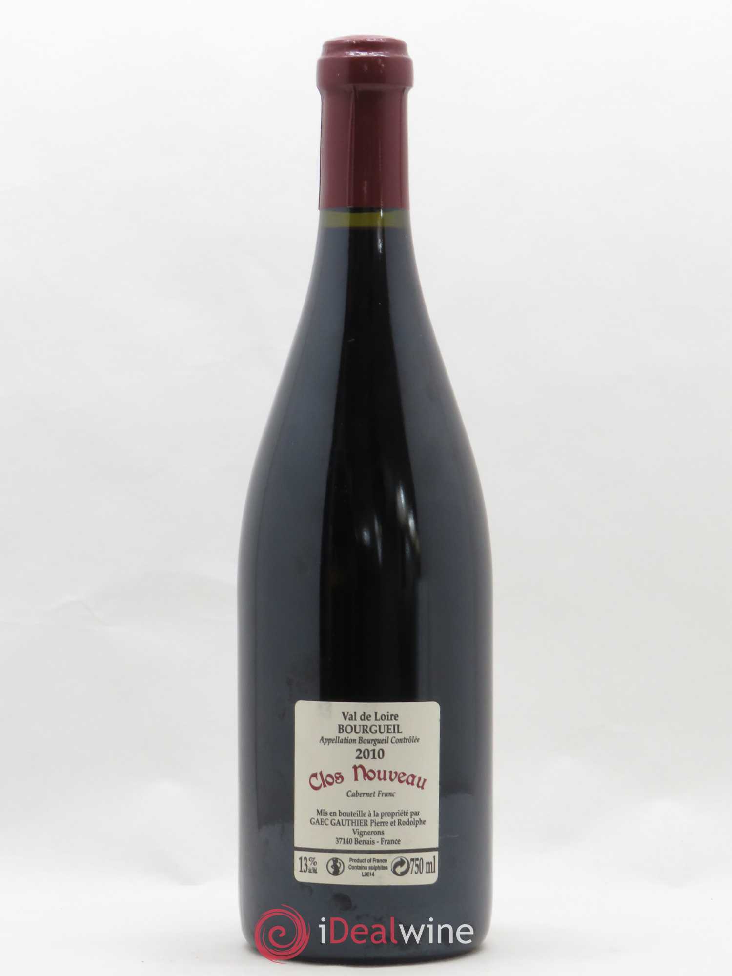 Bourgueil Clos Nouveau Domaine du Bel Air 2010 - Lot de 1 bouteille - 1