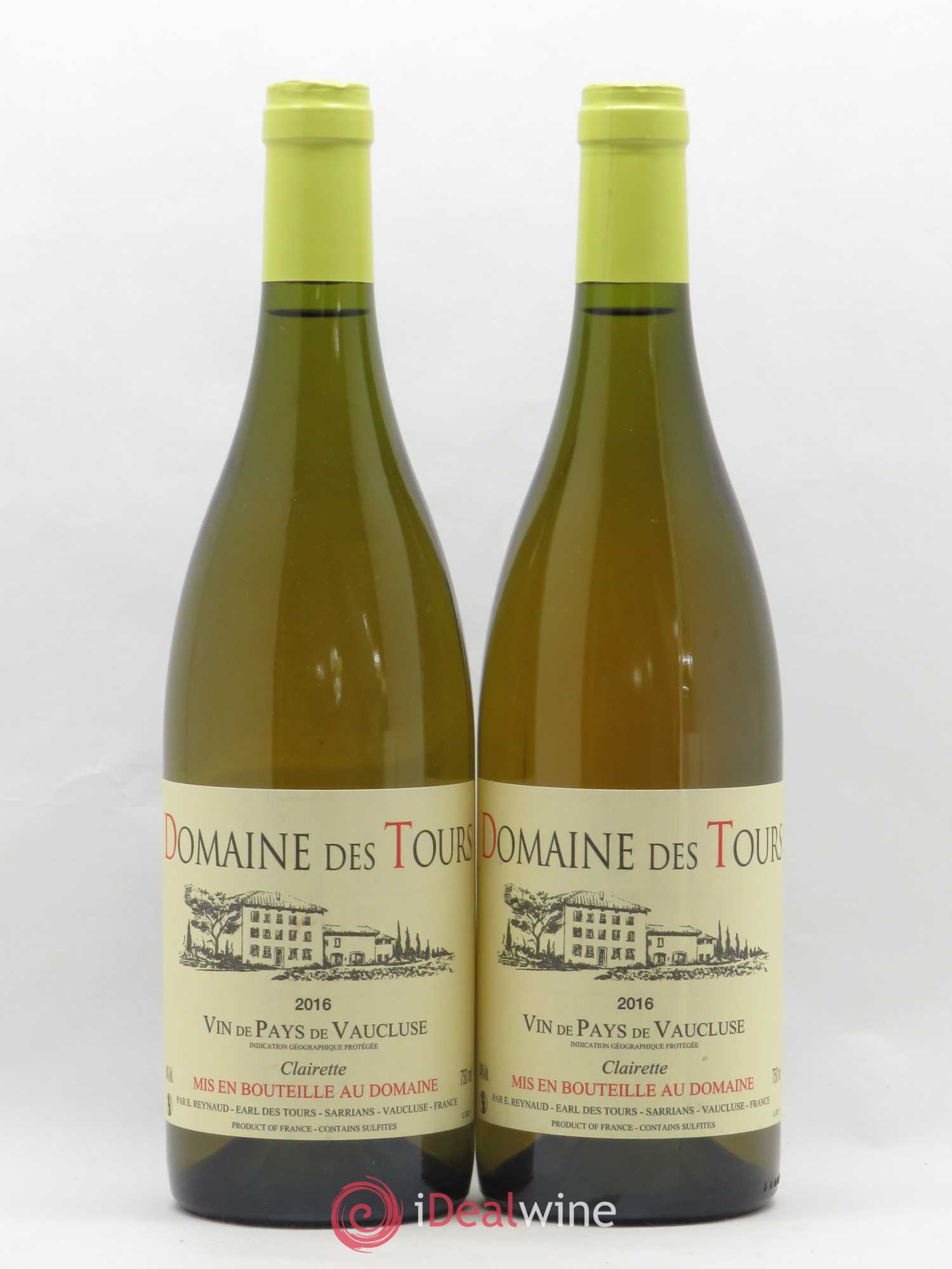 Vaucluse (Vin de Pays de Vaucluse) Domaine des Tours Emmanuel Reynaud clairette 2016 - Lot de 2 bouteilles - 0