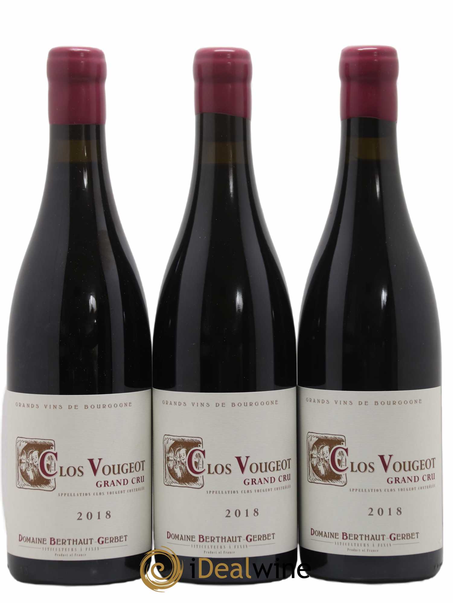 Clos de Vougeot Berthaut Gerbet (Domaine) 2018 - Lot de 3 bouteilles - 0