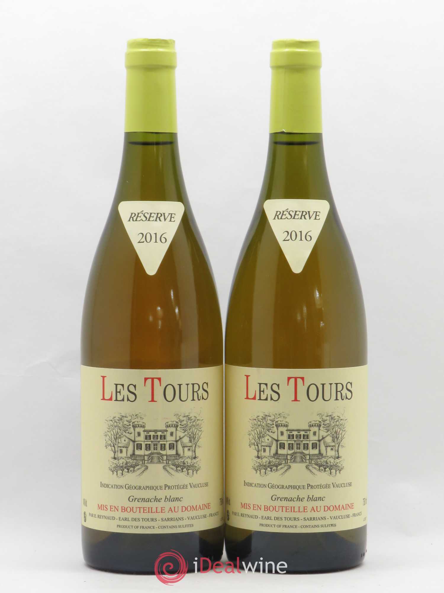 Vaucluse (Vin de Pays de Vaucluse) Les Tours Grenache Blanc Emmanuel Reynaud 2016 - Lot de 2 bouteilles - 0