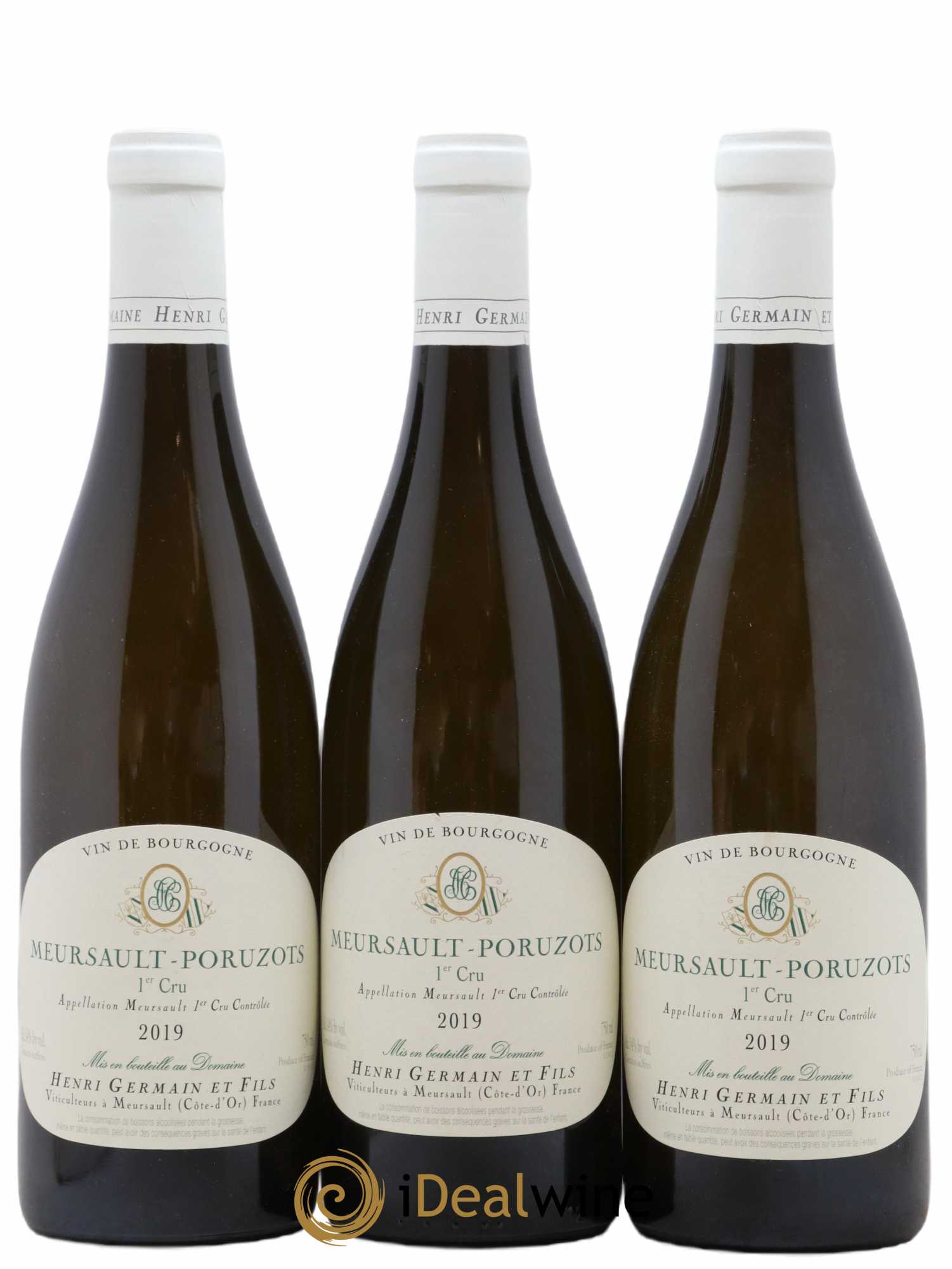 Meursault 1er Cru Poruzots Henri Germain 2019 - Lot de 3 bouteilles - 0