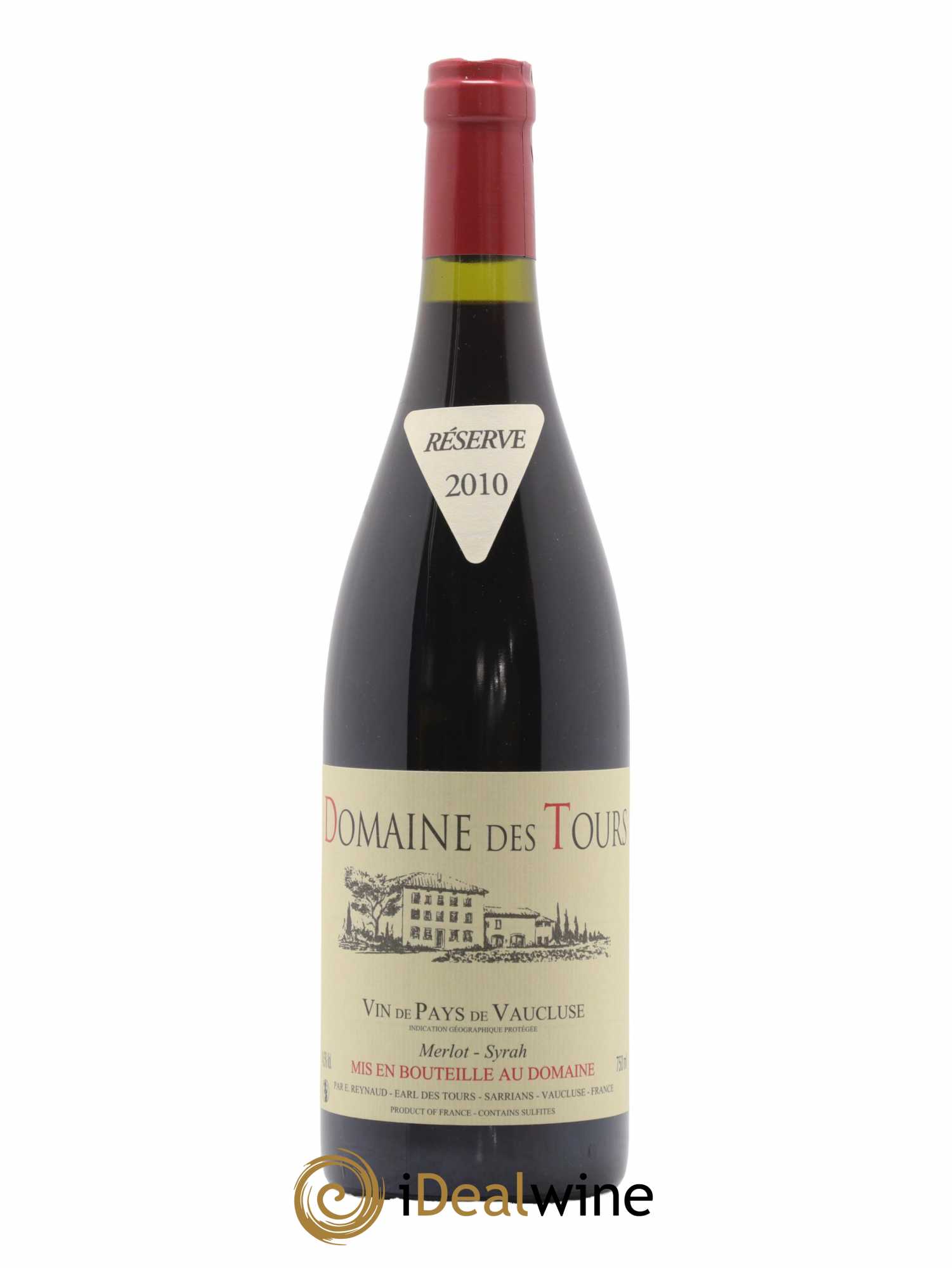 Vaucluse Domaine des Tours Merlot-Syrah Emmanuel Reynaud 2010 - Lot de 1 bouteille - 0