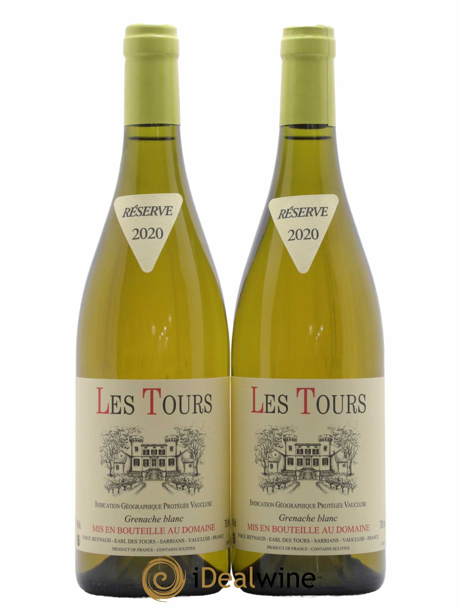 Vaucluse (Vin de Pays de Vaucluse) Les Tours Grenache Blanc Emmanuel Reynaud 2020 - Lot de 2 bouteilles - 0