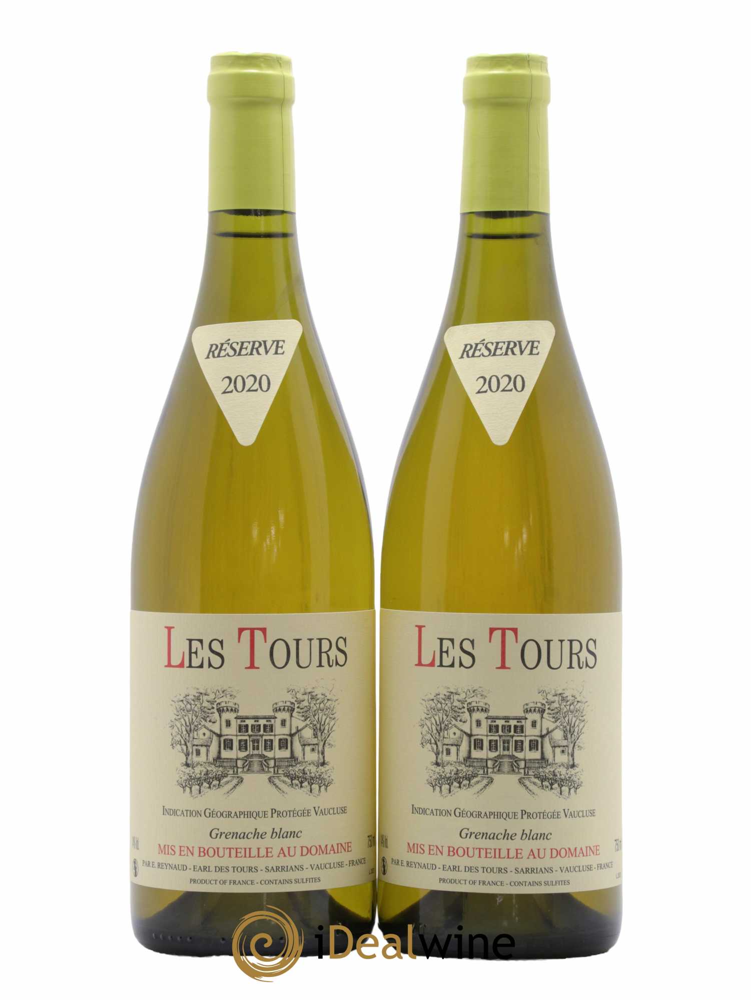 Vaucluse (Vin de Pays de Vaucluse) Les Tours Grenache Blanc Emmanuel Reynaud 2020 - Lot de 2 bouteilles - 0