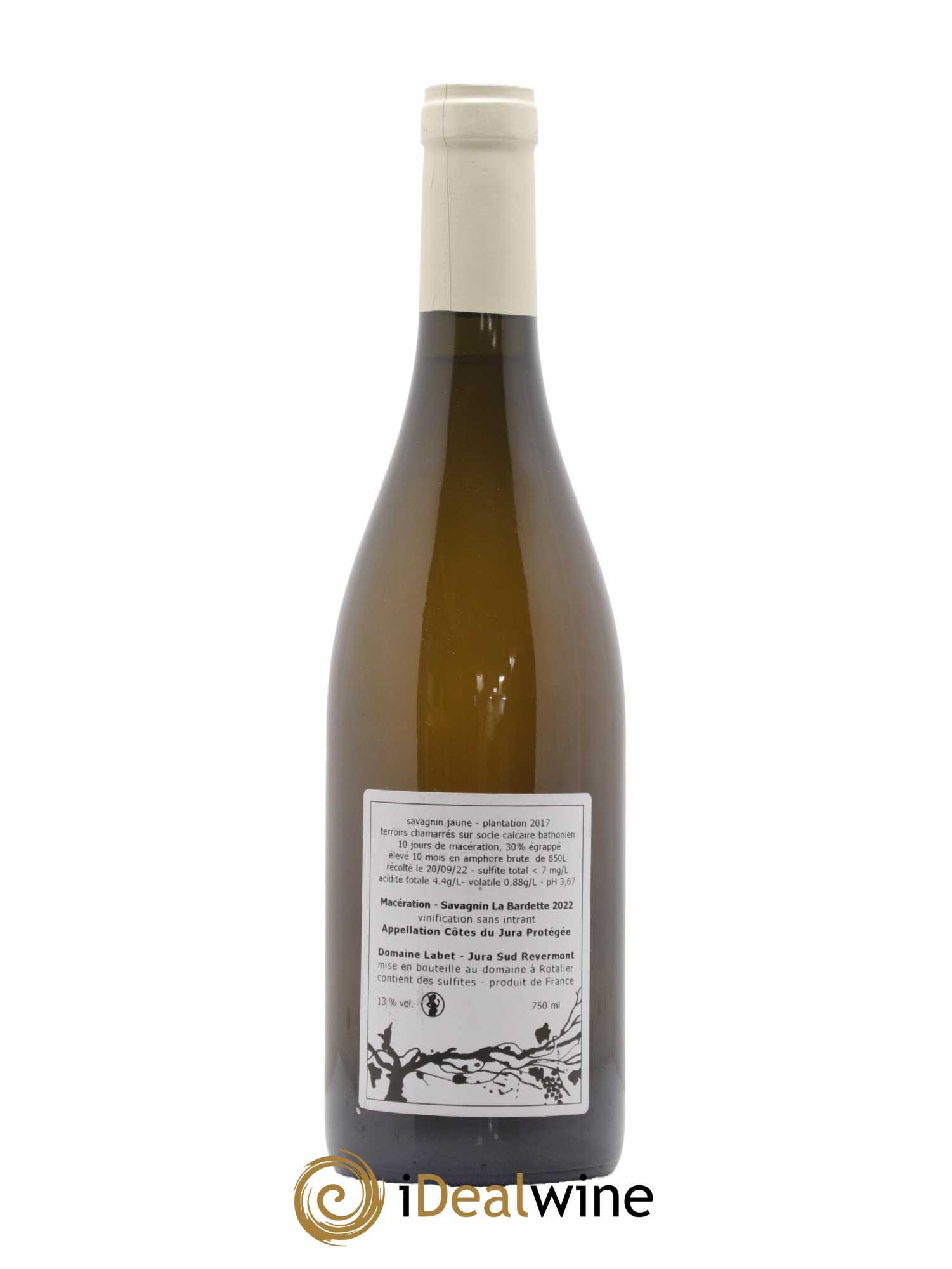 Côtes du Jura Savagnin de macération La Bardette Romain - Julien  - Charline Labet La Bardette 2022 - Lot de 1 bouteille - 1