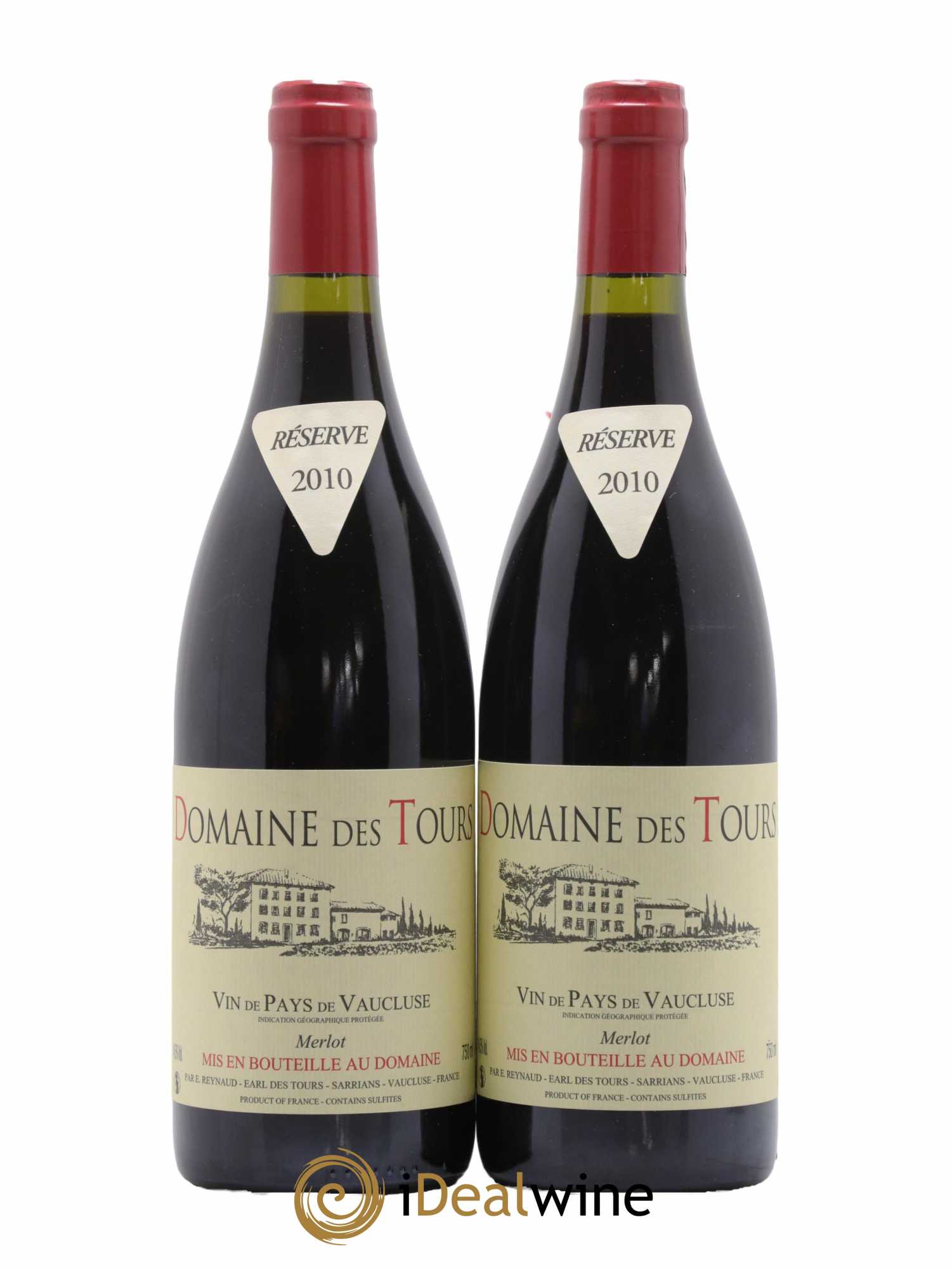 Vaucluse Domaine des Tours Merlot Emmanuel Reynaud 2010 - Lot de 2 bouteilles - 0