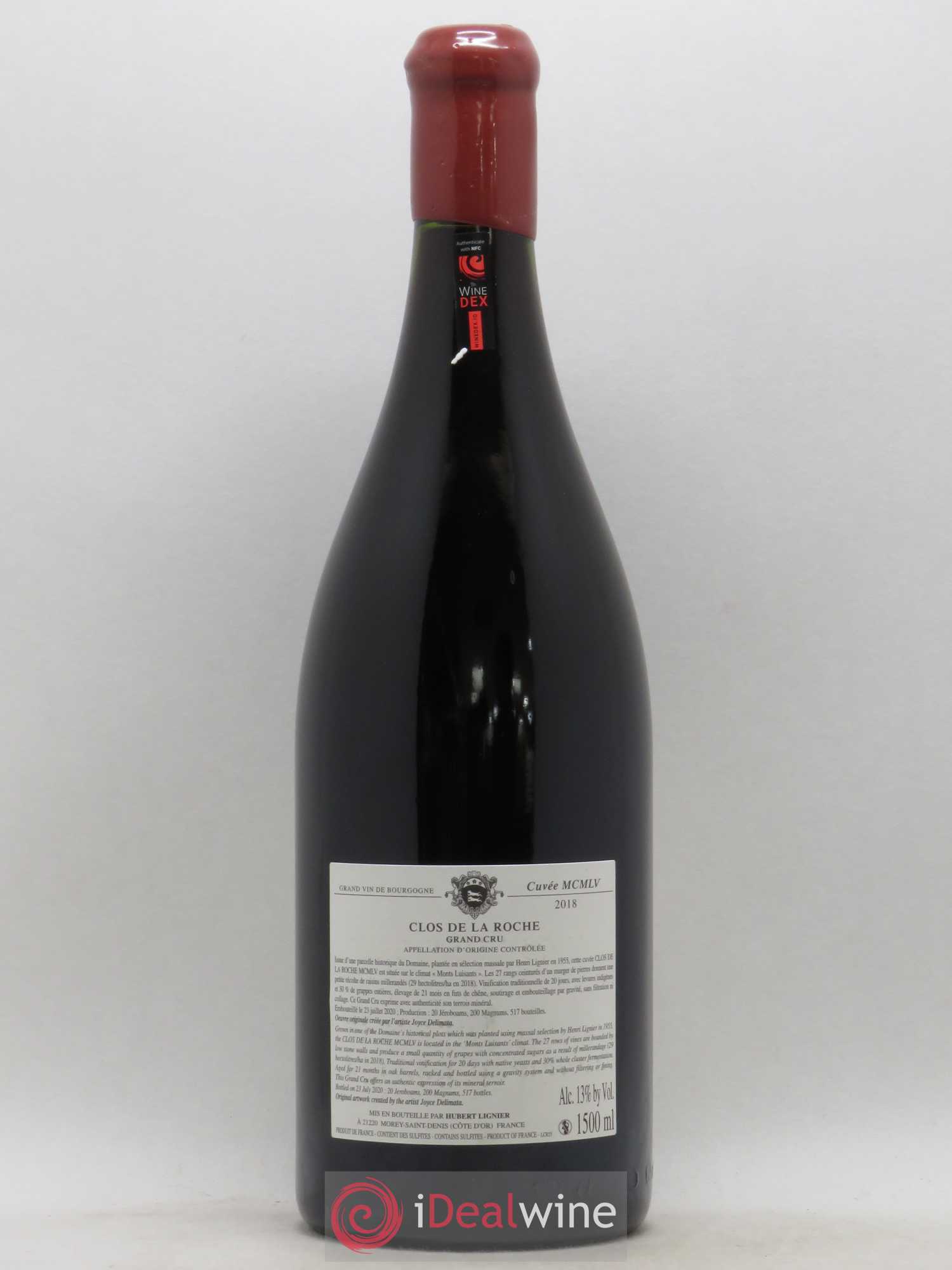 Clos de la Roche Grand Cru MCMLV Hubert Lignier (Domaine) 2018 - Lot de 1 magnum - 1