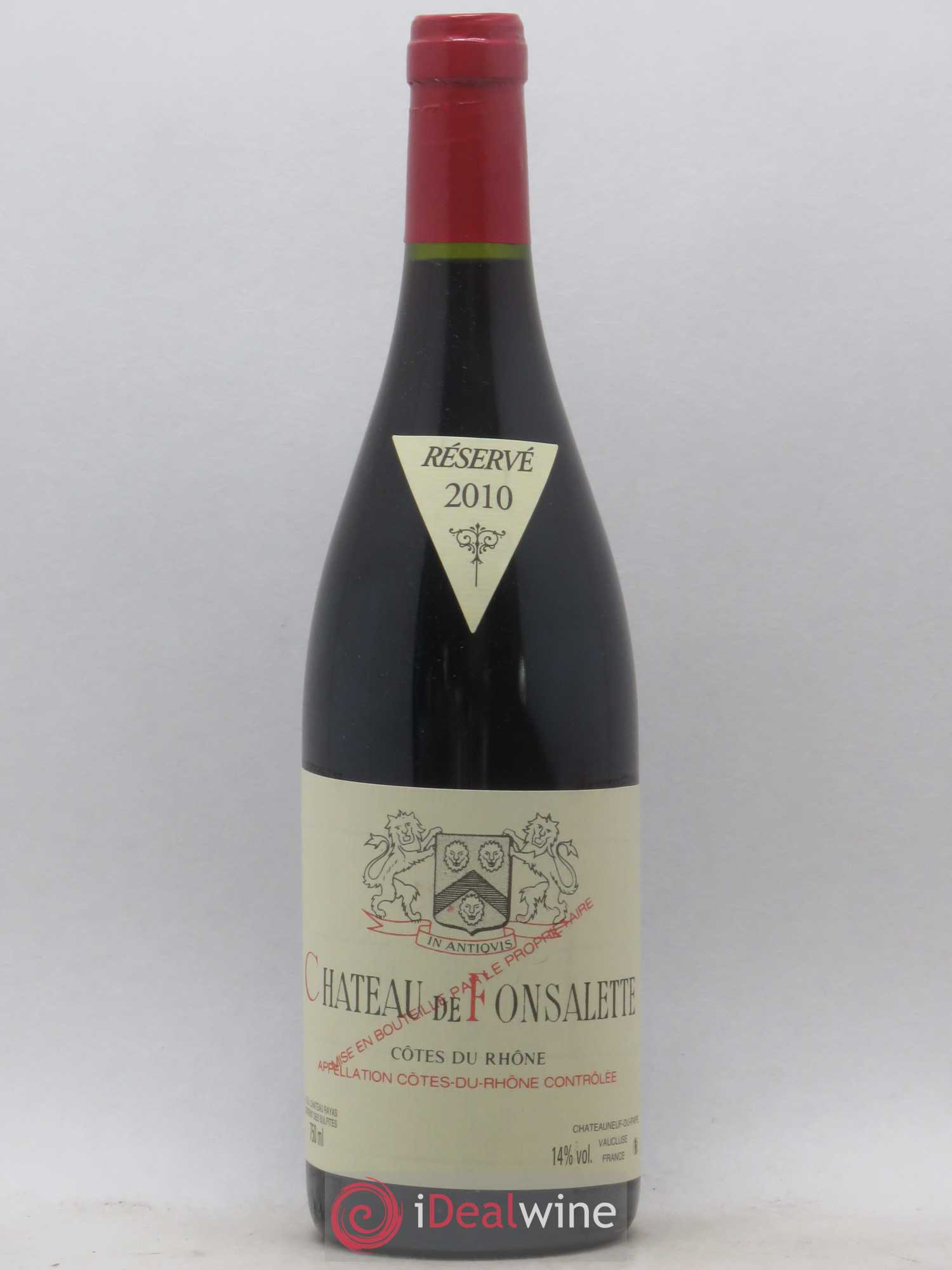 Côtes-du-Rhône Château de Fonsalette Emmanuel Reynaud 2010 - Lot de 1 bouteille - 0