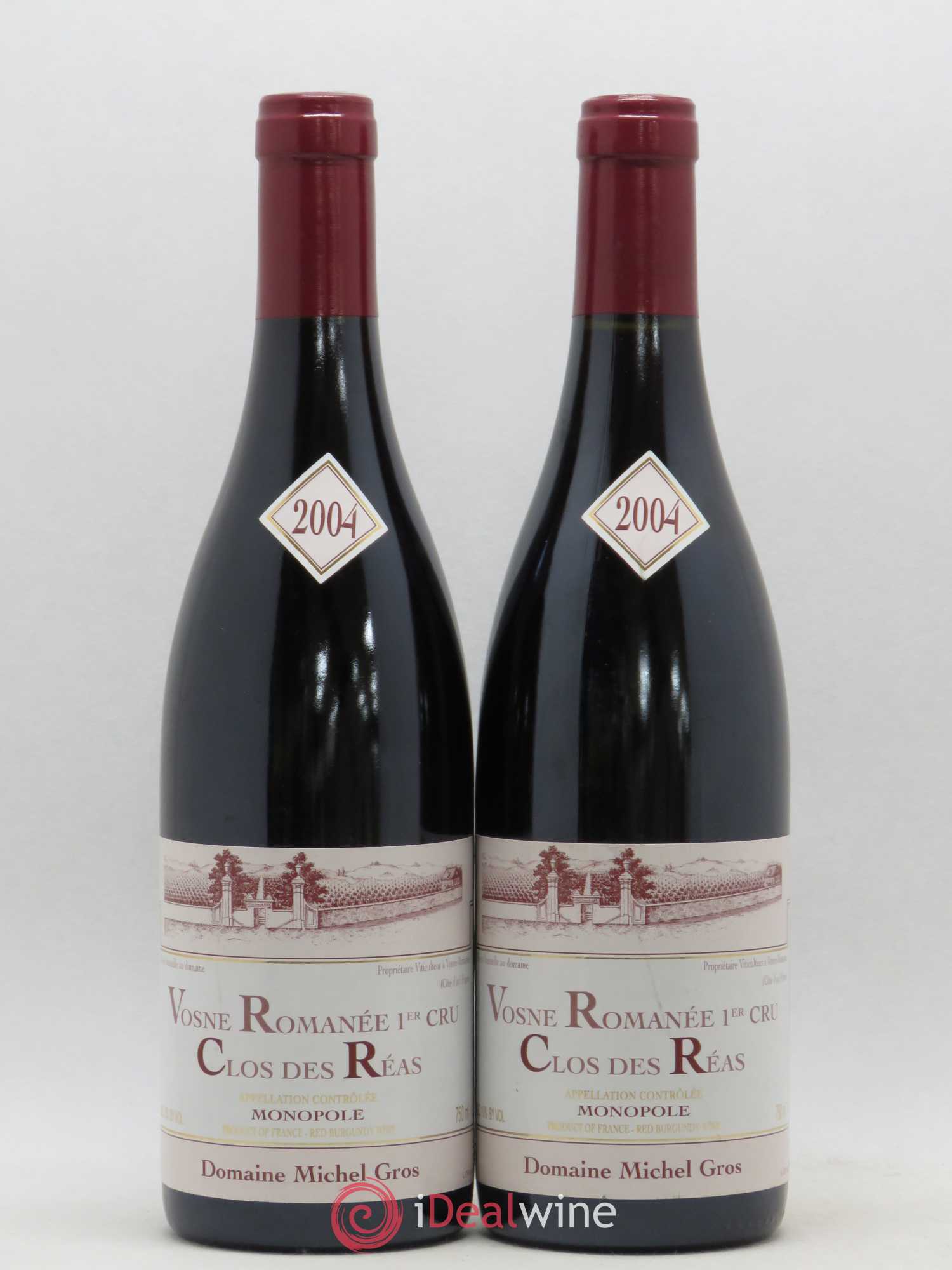 Vosne-Romanée 1er Cru Clos des Réas Jean Gros 2004 - Lot de 2 bouteilles - 0