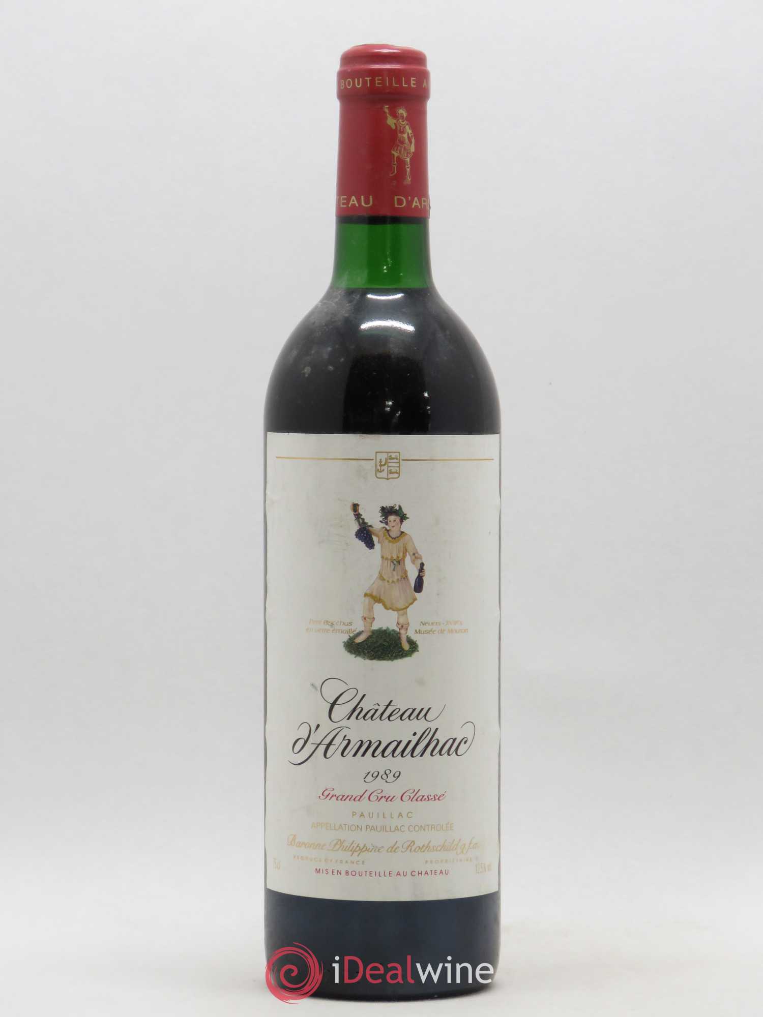 Château d' Armailhac - Mouton Baron(ne) Philippe 5ème Grand Cru Classé 1989 - Lot de 1 bouteille - 0
