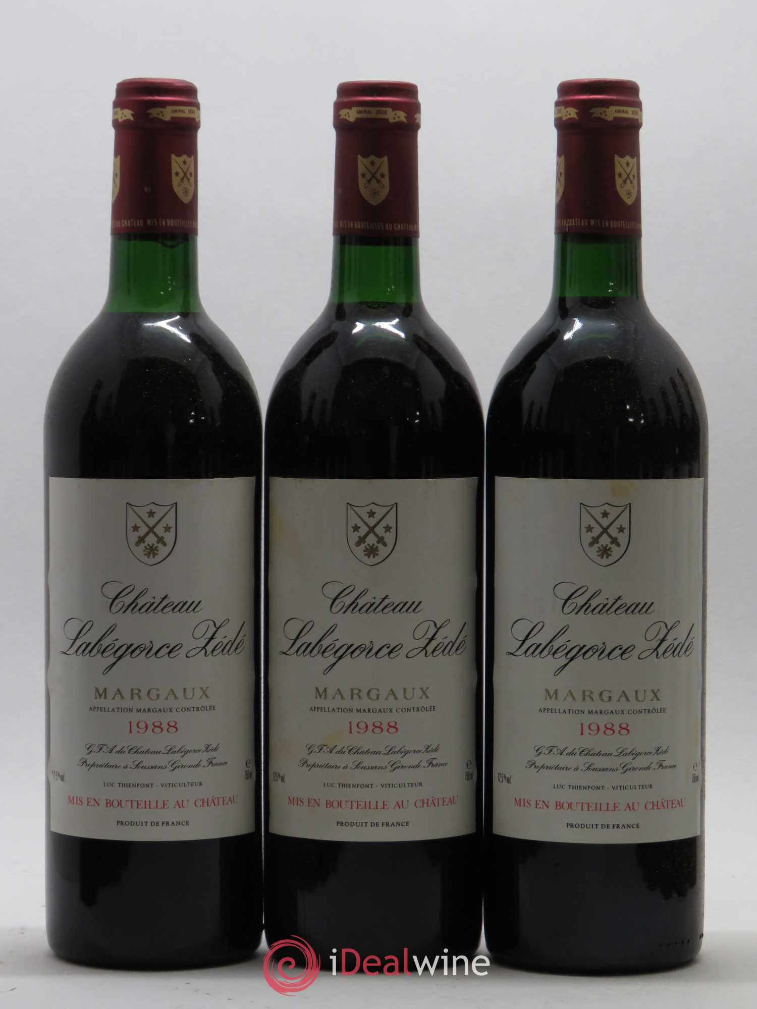Château Labegorce Zédé Cru Bourgeois 1988 - Lot de 12 bouteilles - 1