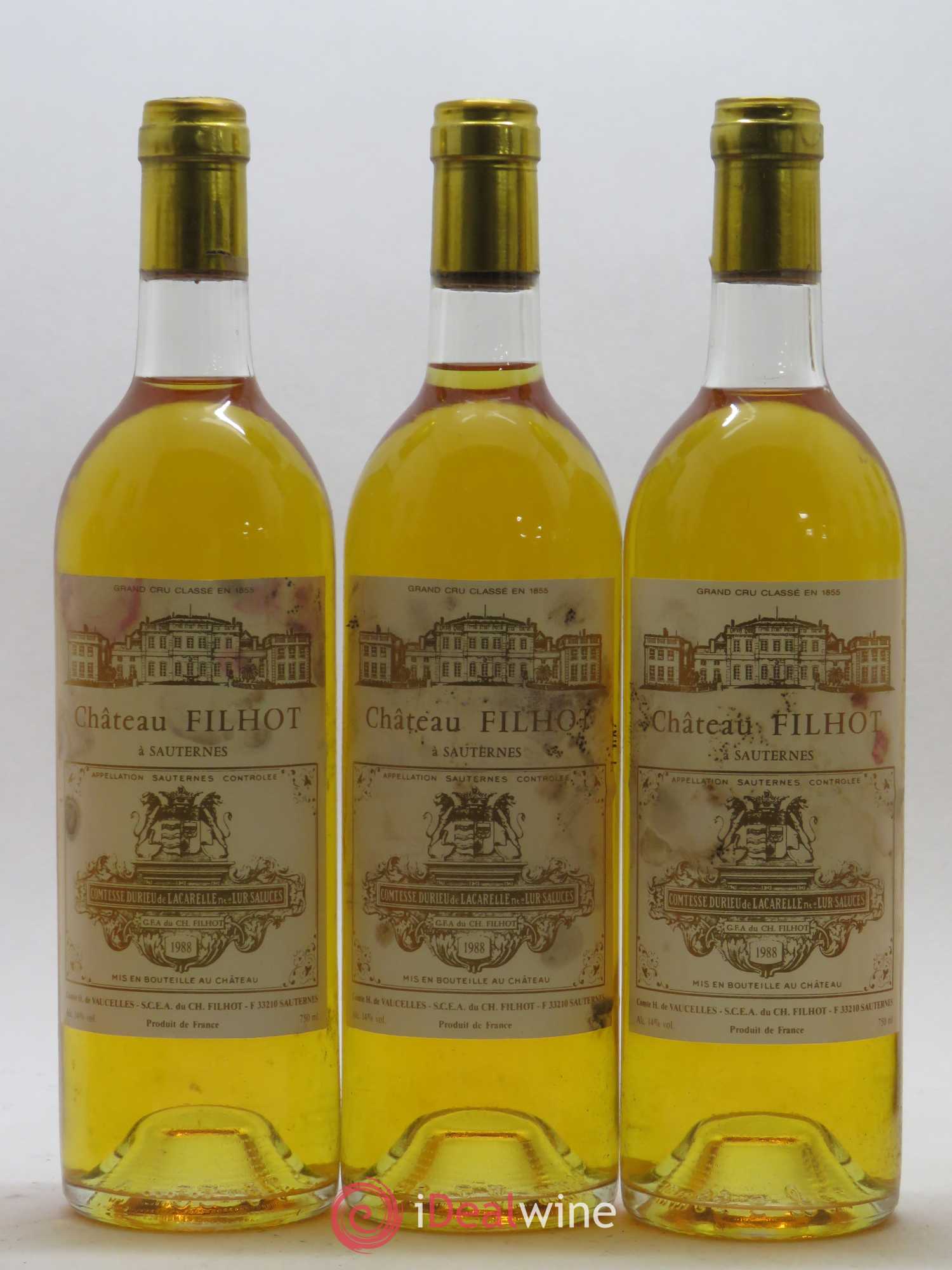 Château Filhot 2ème Grand Cru Classé 1988 - Lotto di 12 bottiglie - 1