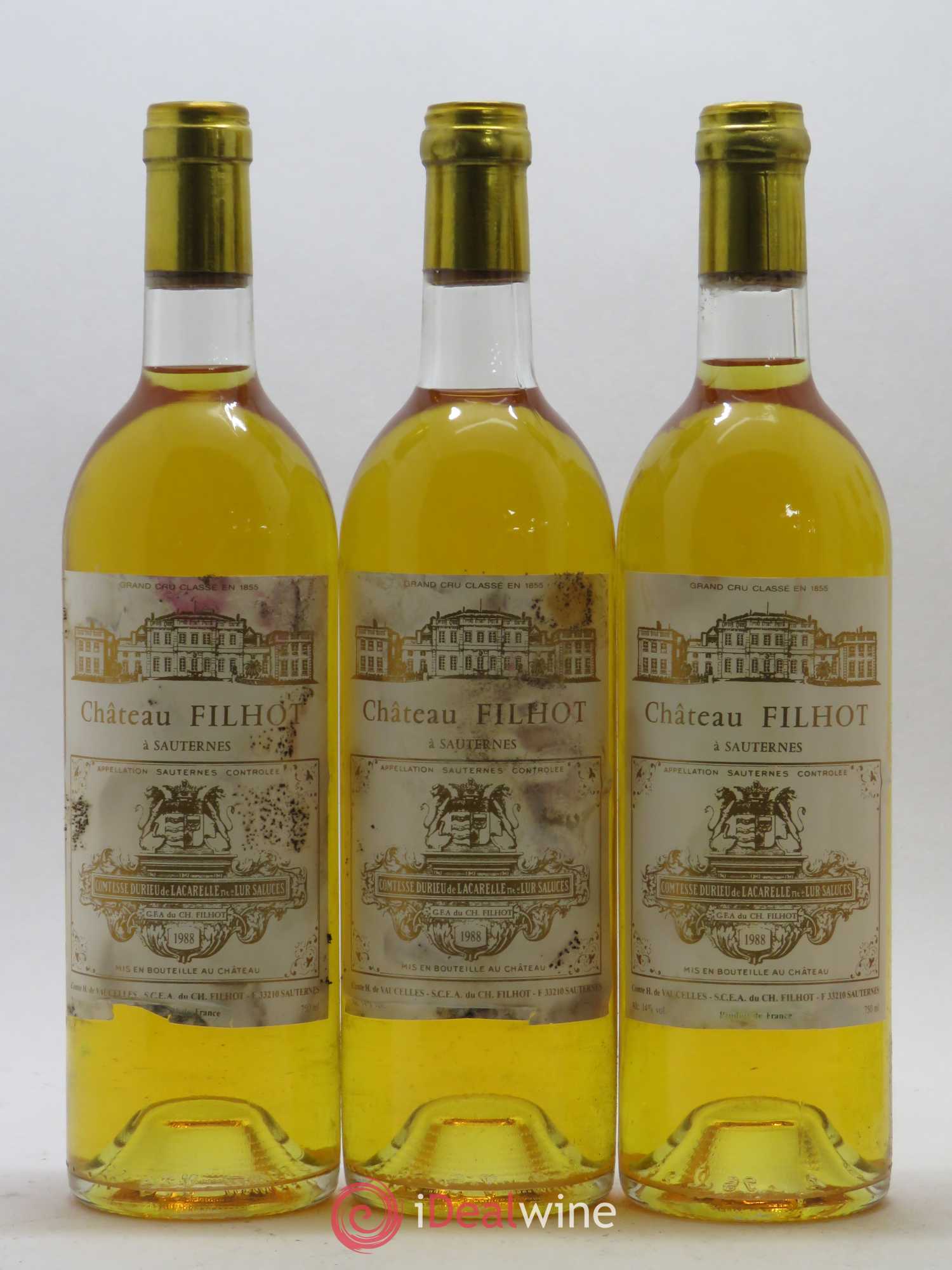 Château Filhot 2ème Grand Cru Classé 1988 - Lotto di 12 bottiglie - 3
