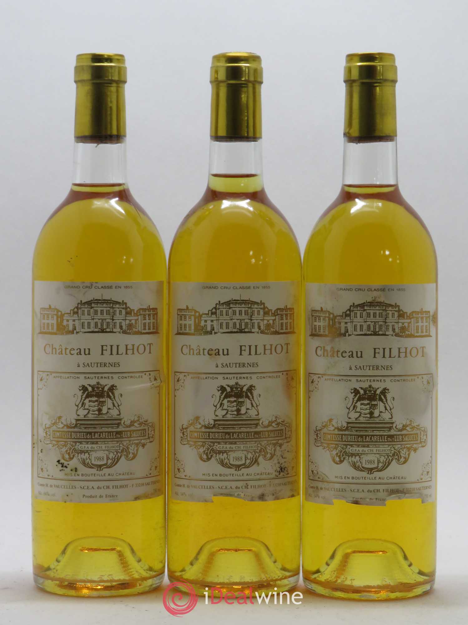 Château Filhot 2ème Grand Cru Classé 1988 - Lotto di 12 bottiglie - 4