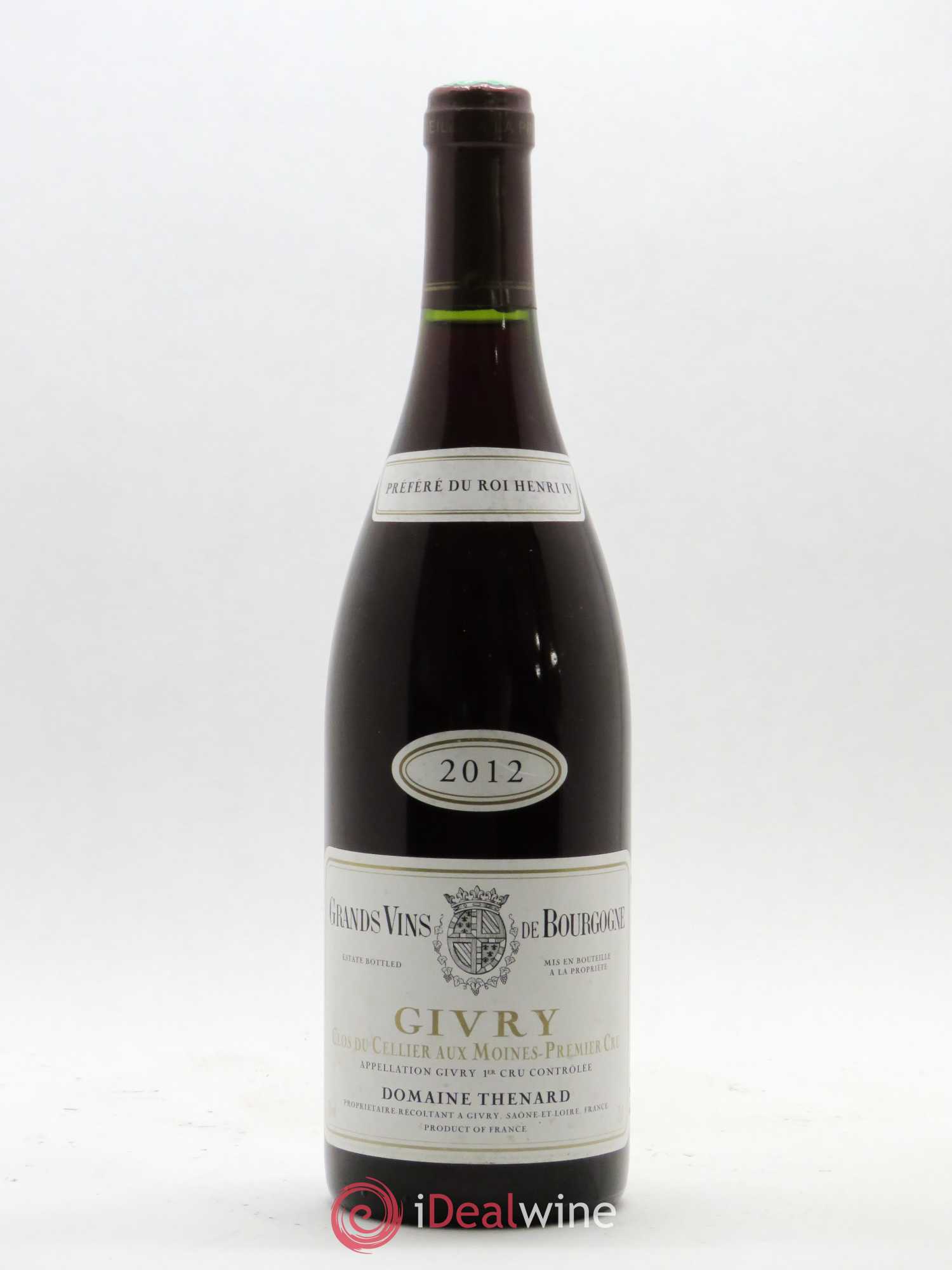 Givry 1er Cru Clos du Cellier aux Moines Domaine Thenard 2012 - Posten von 1 Flasche - 0