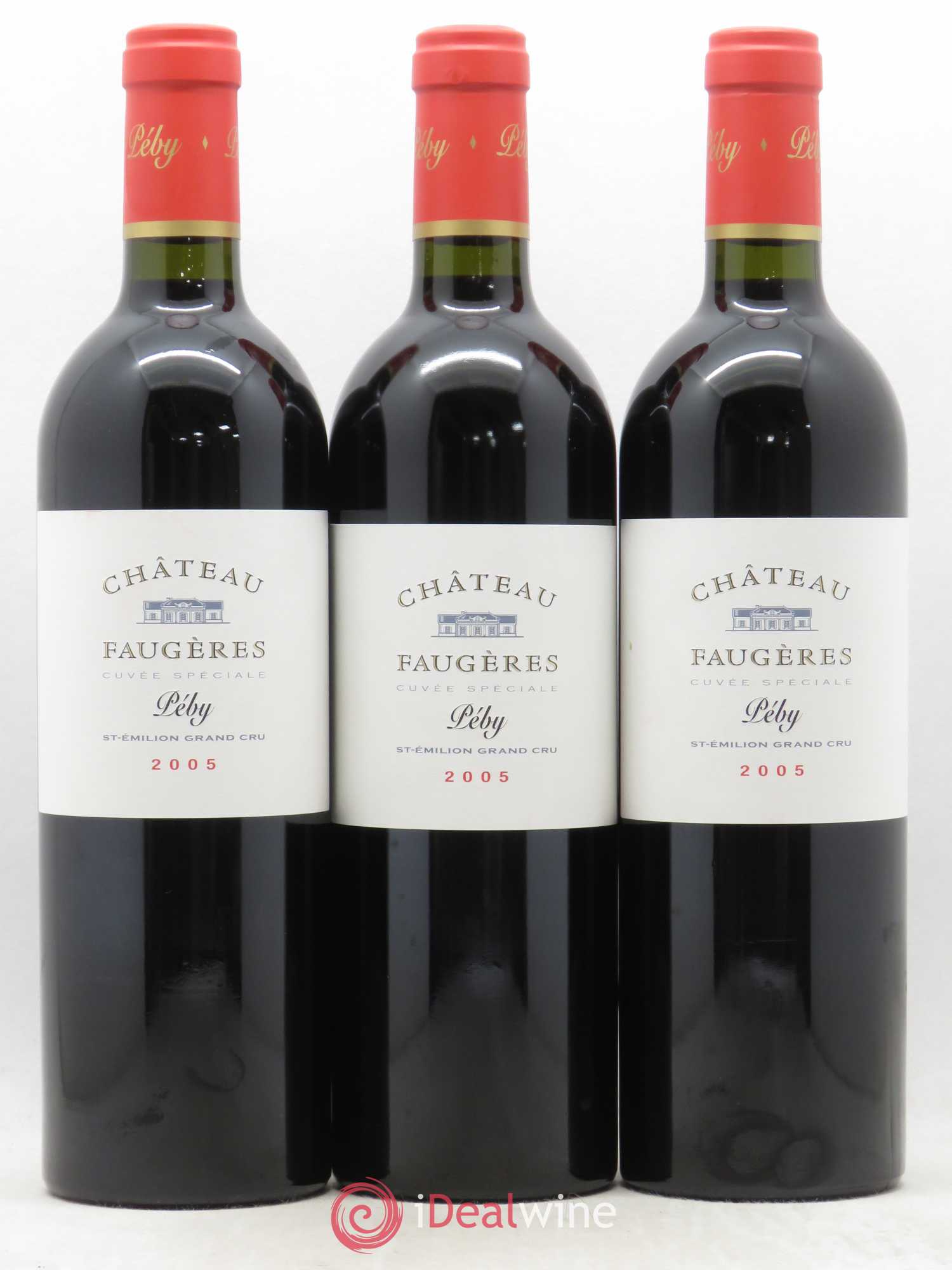 Château Péby Faugères Grand Cru Classé 2005 - Lot de 3 bouteilles - 0