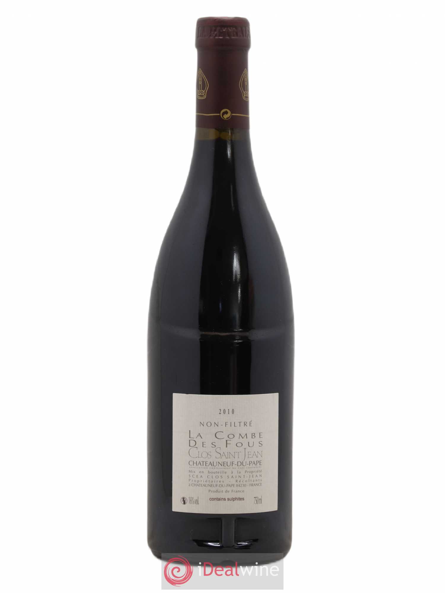 Châteauneuf-du-Pape Clos Saint-Jean La Combe des Fous Pascal et Vincent Maurel 2010 - Lot de 1 bouteille - 1
