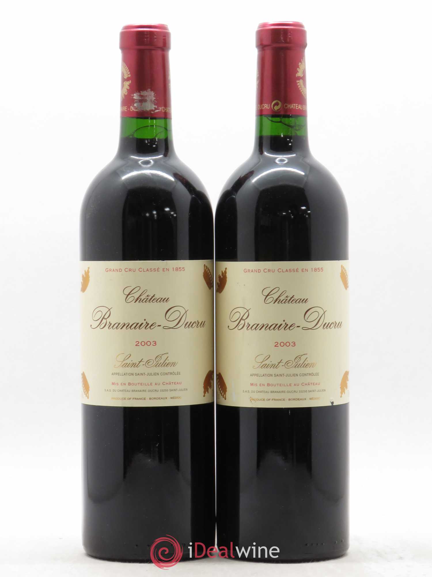 Château Branaire Ducru 4ème Grand Cru Classé 2003 - Lot de 2 bouteilles - 0