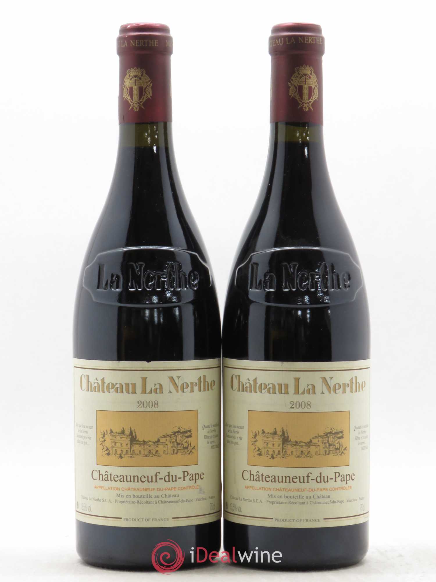 Châteauneuf-du-Pape Château la Nerthe Famille Richard 2008 - Lot de 2 bouteilles - 0