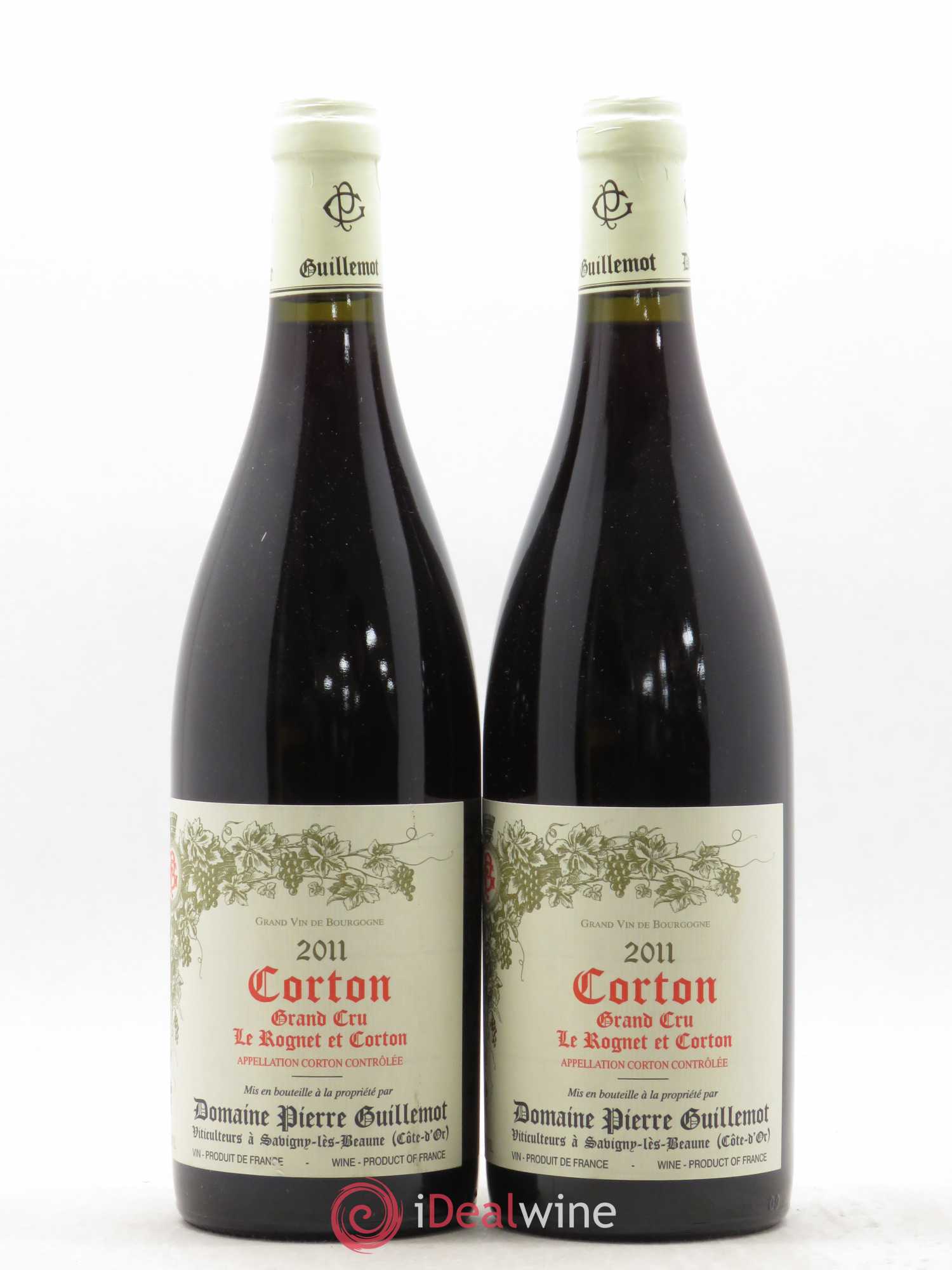 Corton Grand Cru Le Rognet et corton Pierre Guillemot 2011 - Posten von 2 Flaschen - 0