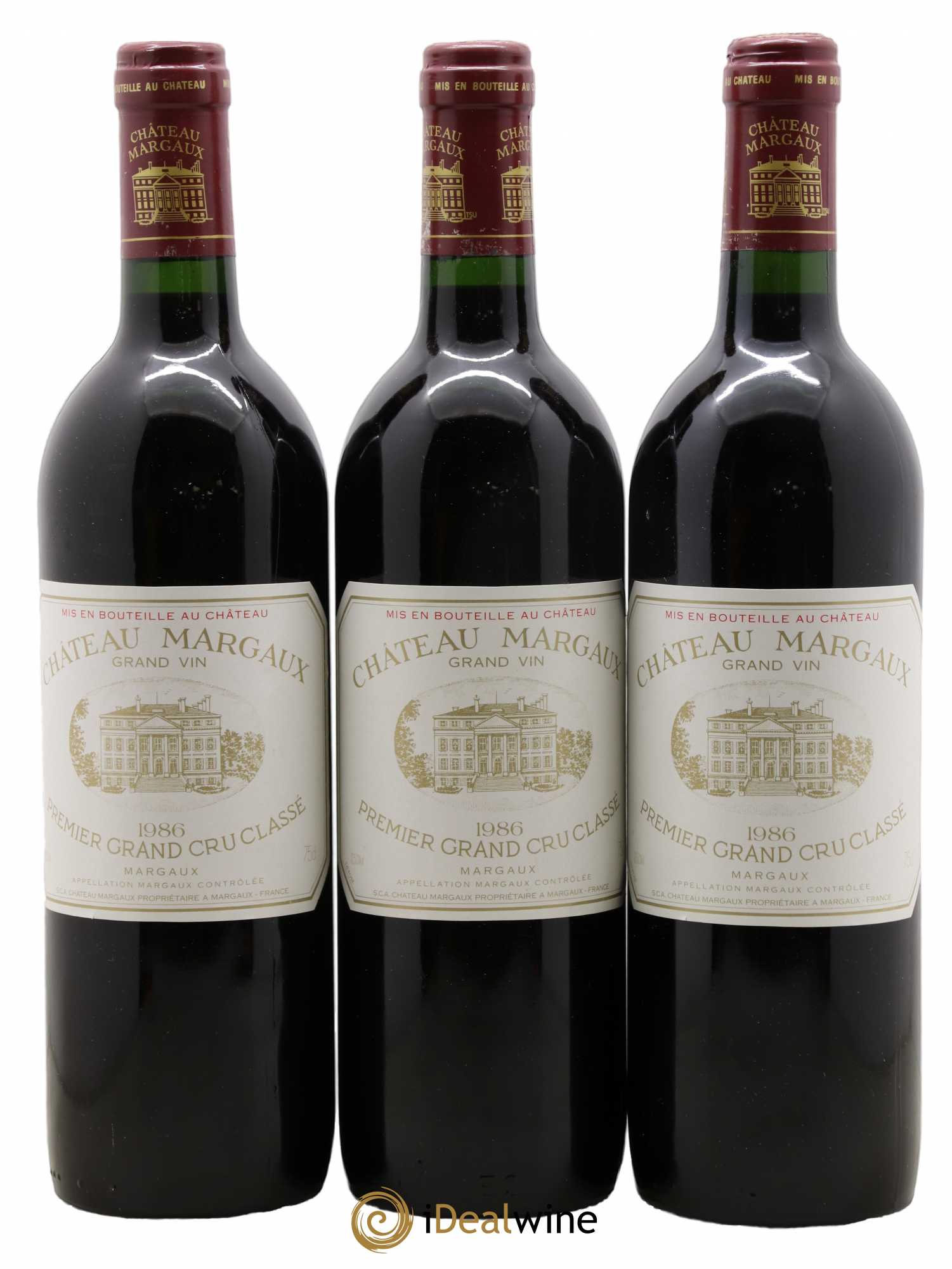 Château Margaux 1er Grand Cru Classé 1986 - Lot de 3 bouteilles - 0