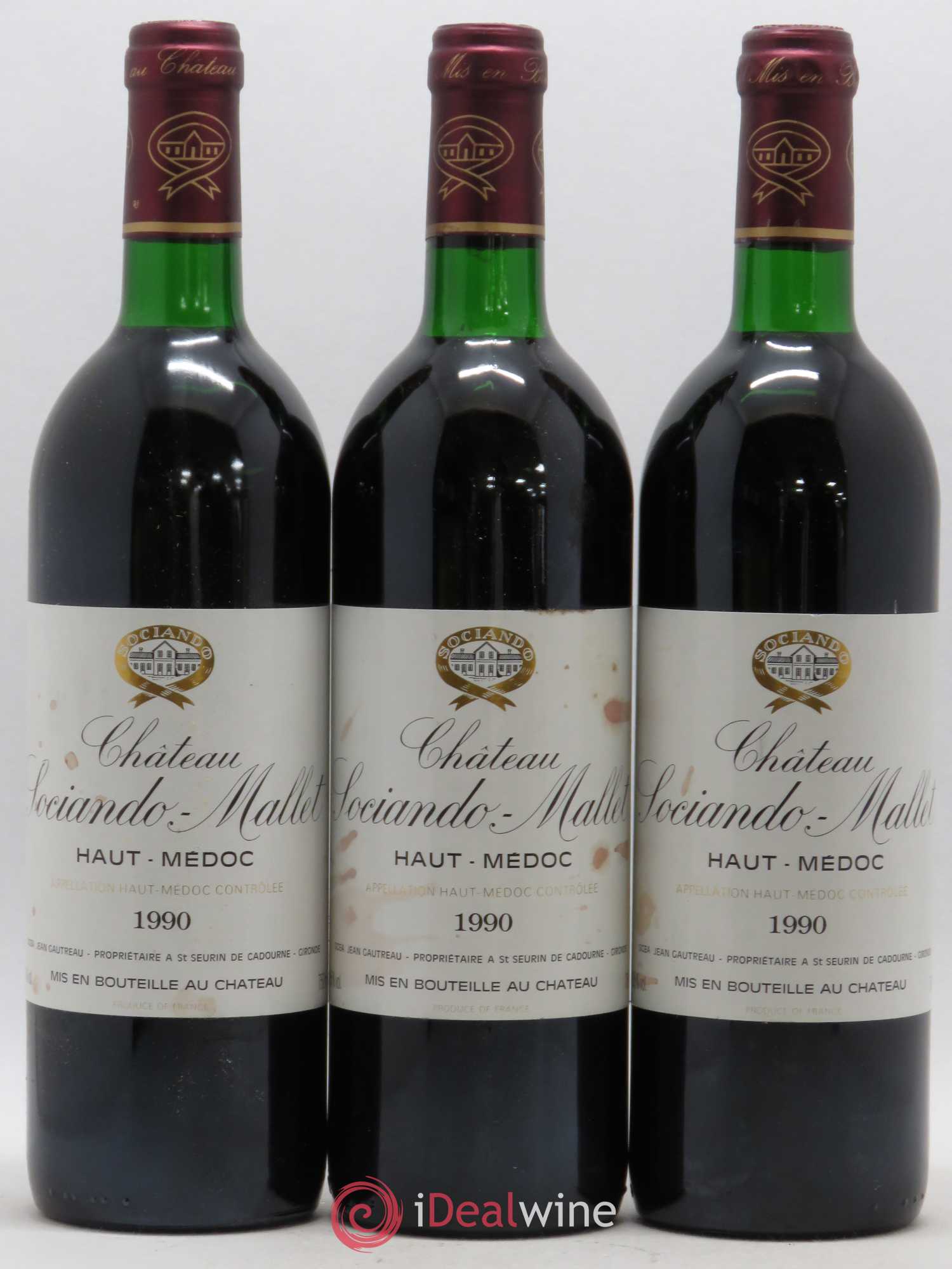 Château Sociando Mallet 1990 - Lot de 6 bouteilles - 1