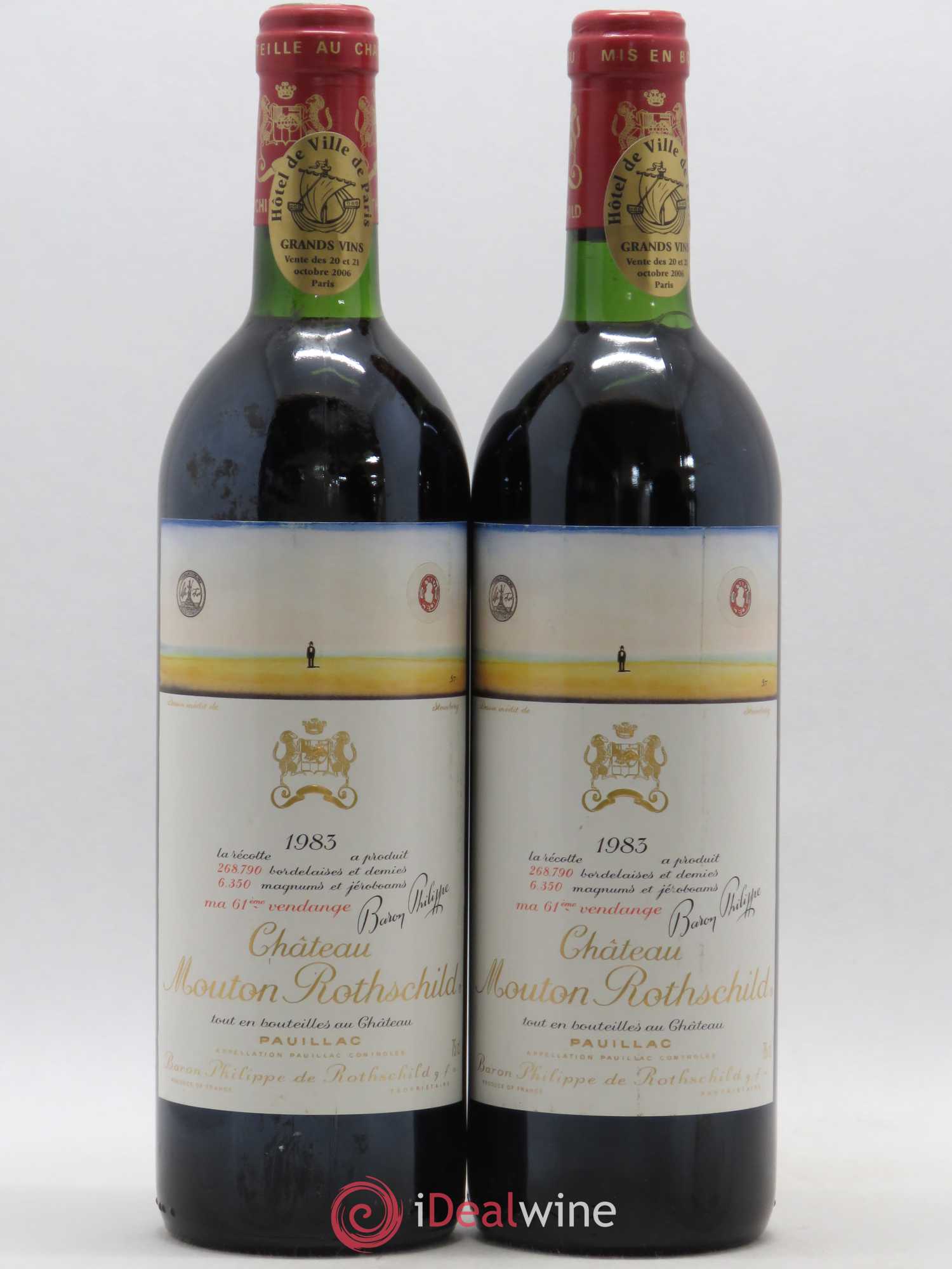 Château Mouton Rothschild 1er Grand Cru Classé 1983 - Lot de 2 bouteilles - 0
