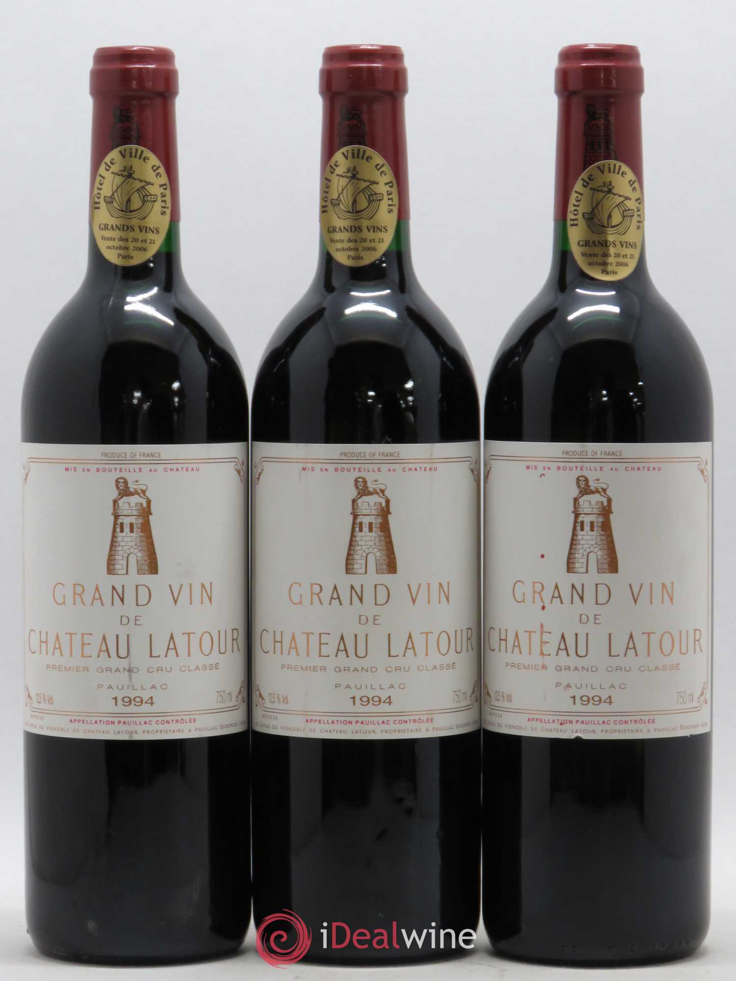 Château Latour 1er Grand Cru Classé 1994 - Lot de 3 bouteilles - 0