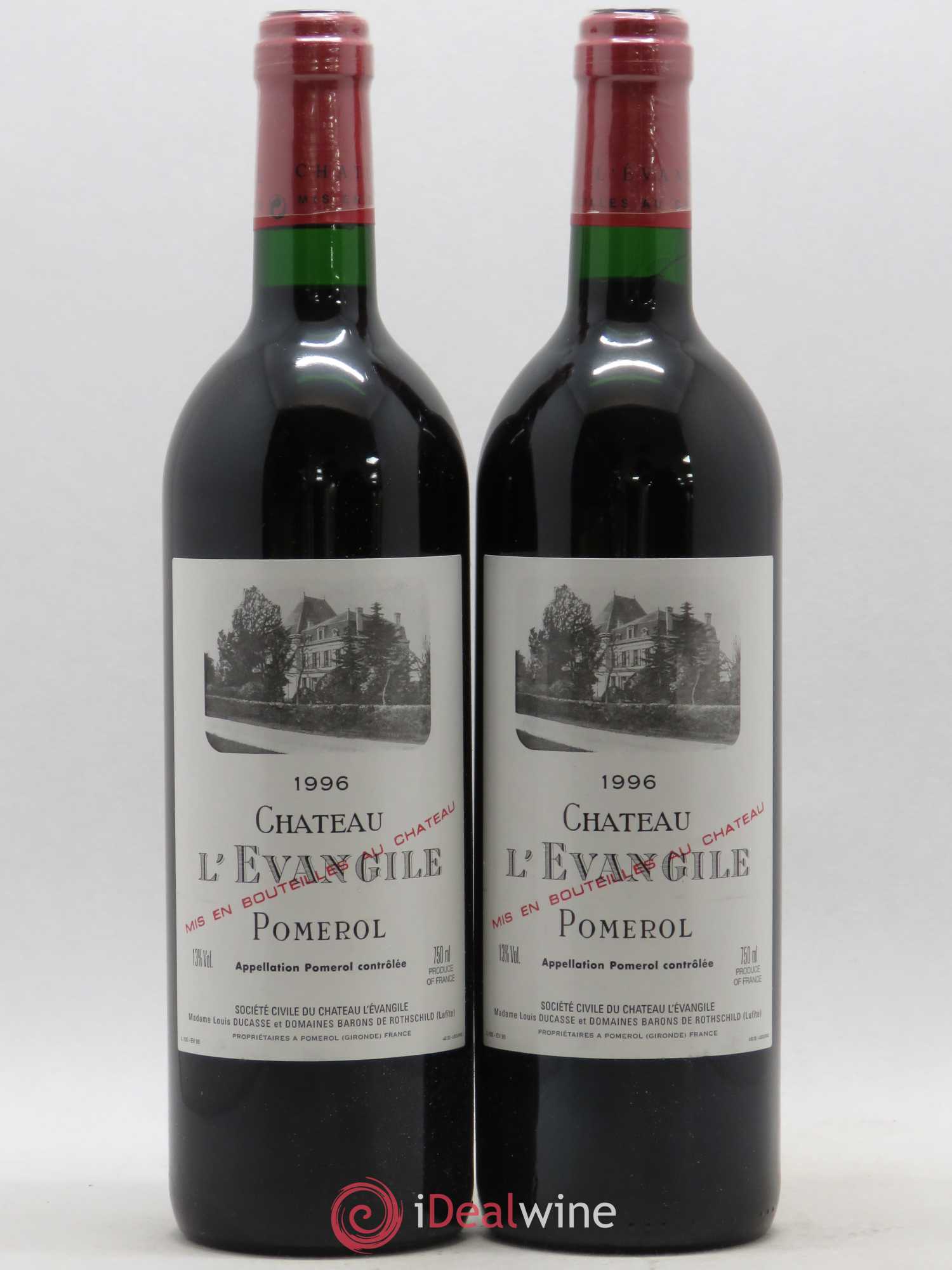 Château l' Évangile 1996 - Lot de 2 bouteilles - 0