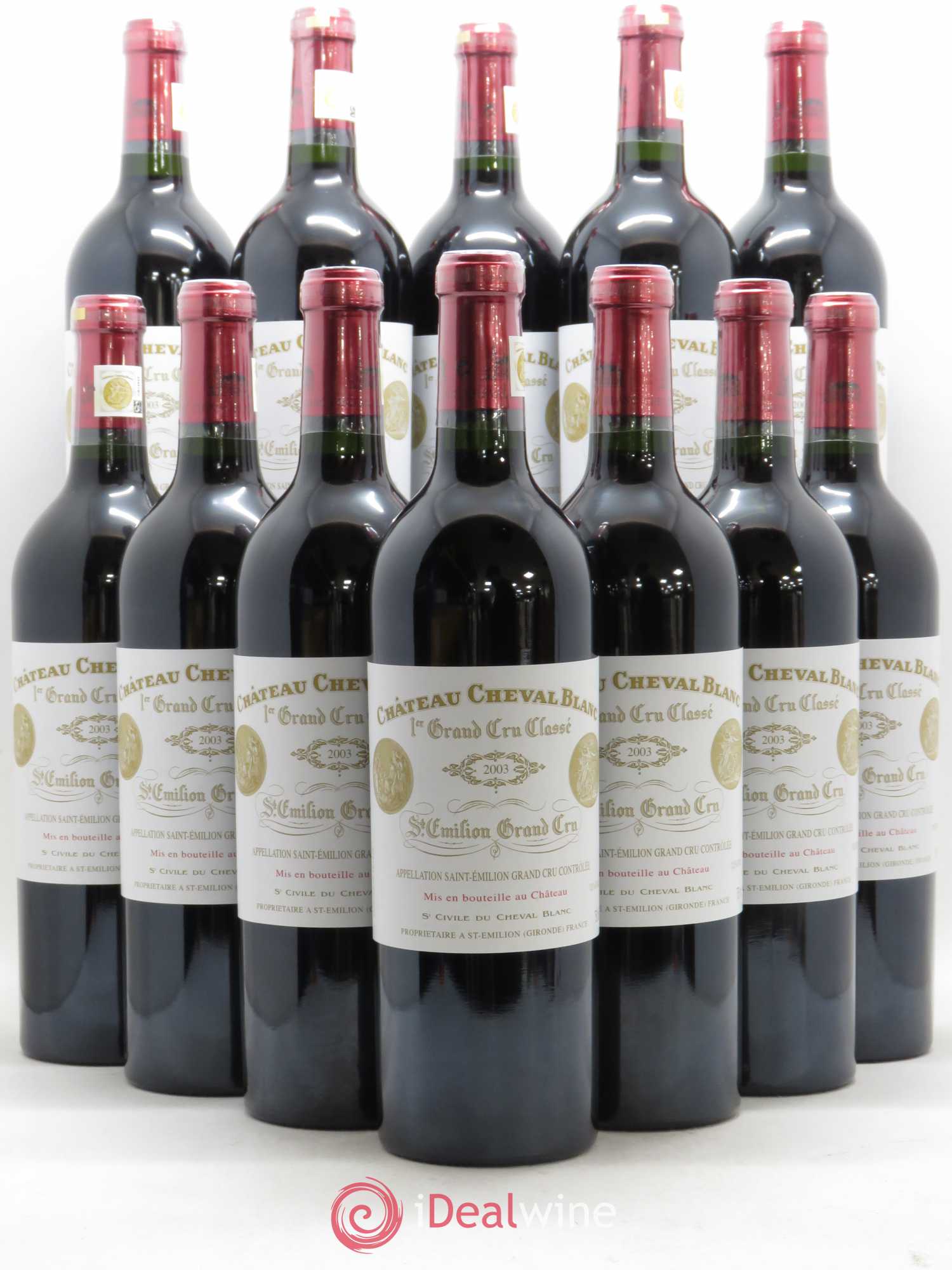 Château Cheval Blanc 1er Grand Cru Classé A 2003 - Lot de 12 bouteilles - 0