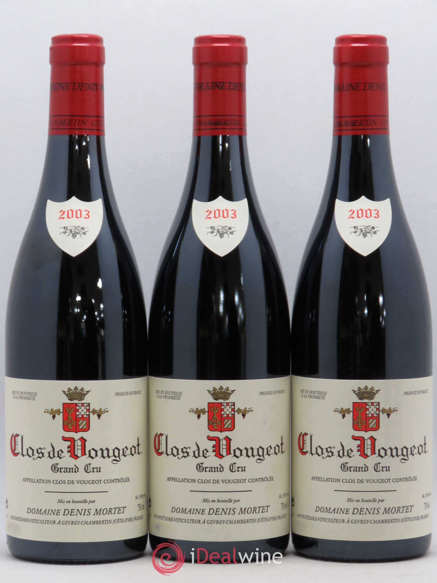 Clos de Vougeot Grand Cru Denis Mortet (Domaine) 2003 - Lot de 3 bouteilles - 0