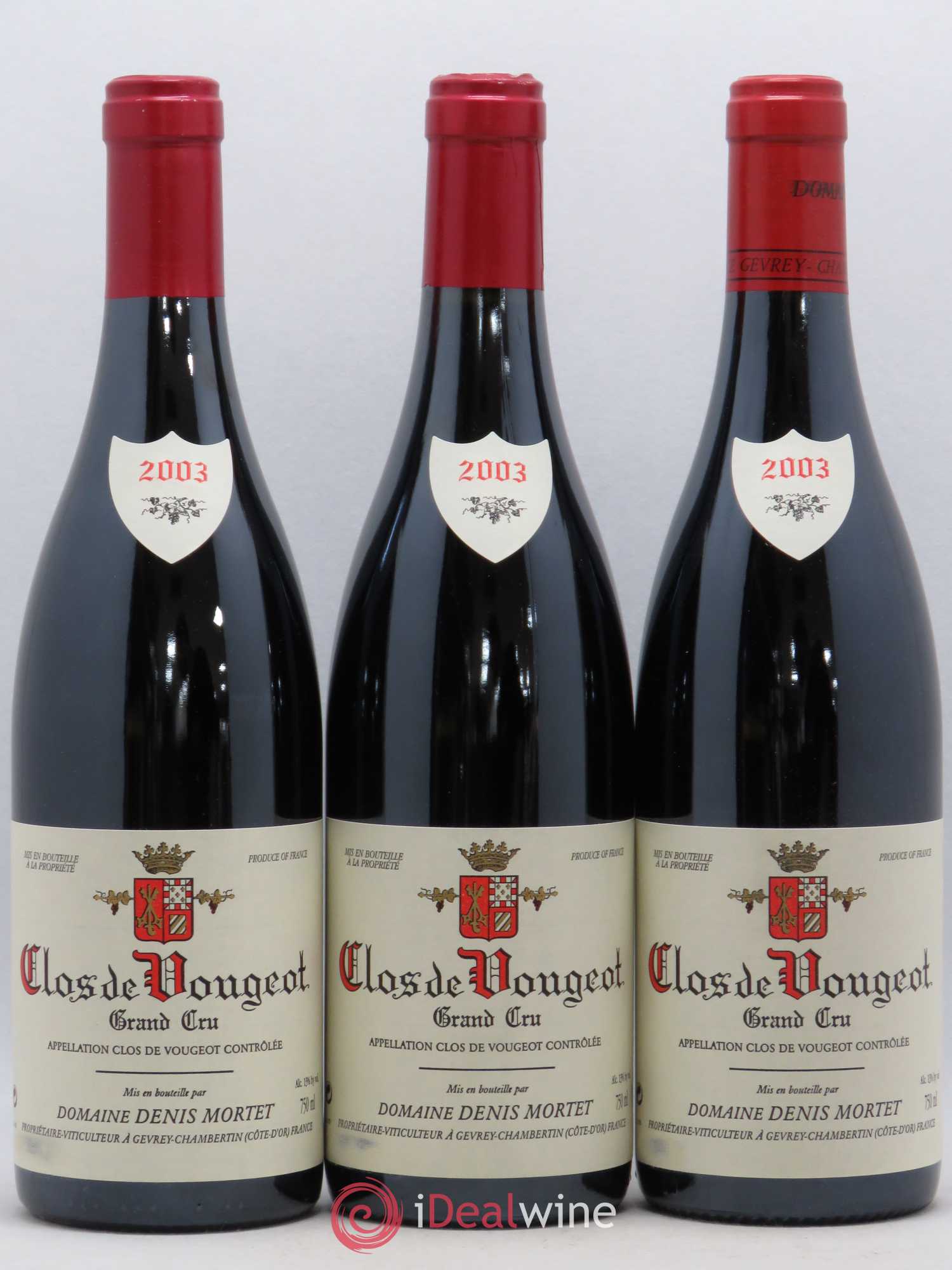 Clos de Vougeot Grand Cru Denis Mortet (Domaine) 2003 - Lot de 3 bouteilles - 0
