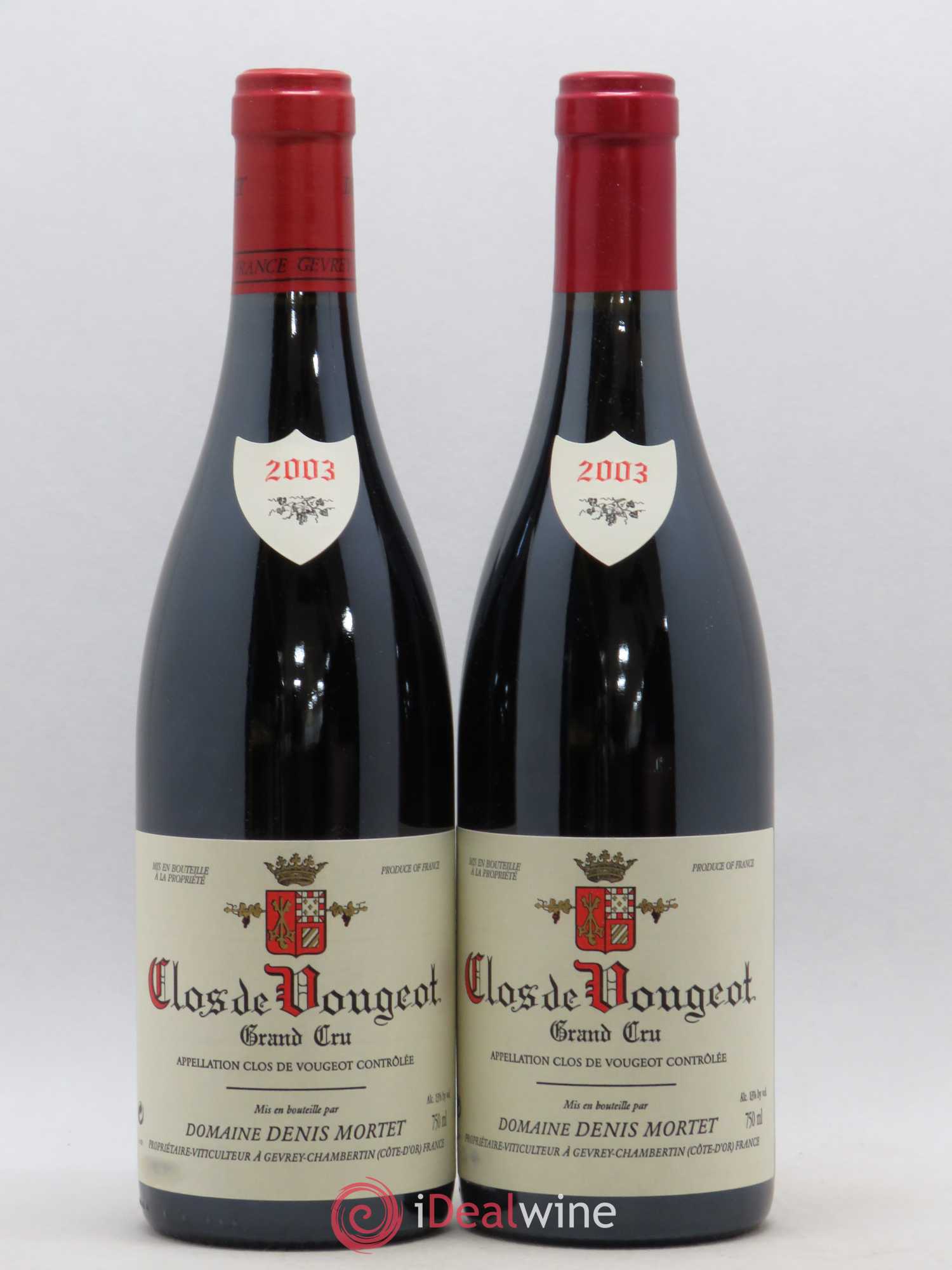 Clos de Vougeot Grand Cru Denis Mortet (Domaine) 2003 - Lot de 2 bouteilles - 0