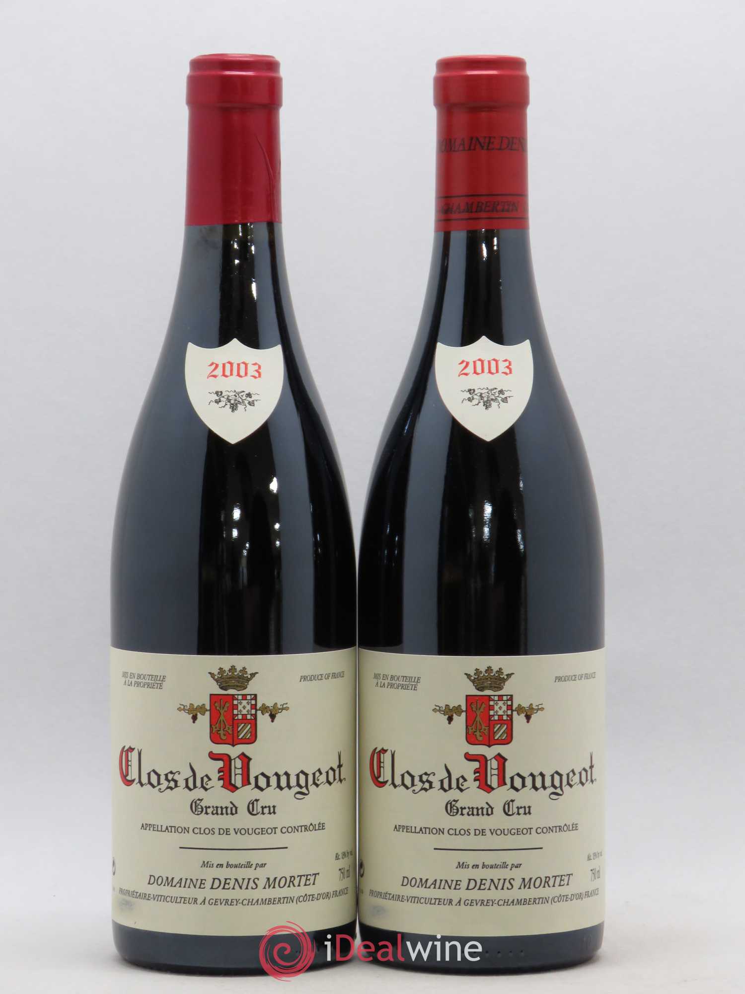 Clos de Vougeot Grand Cru Denis Mortet (Domaine) 2003 - Lot de 2 bouteilles - 0