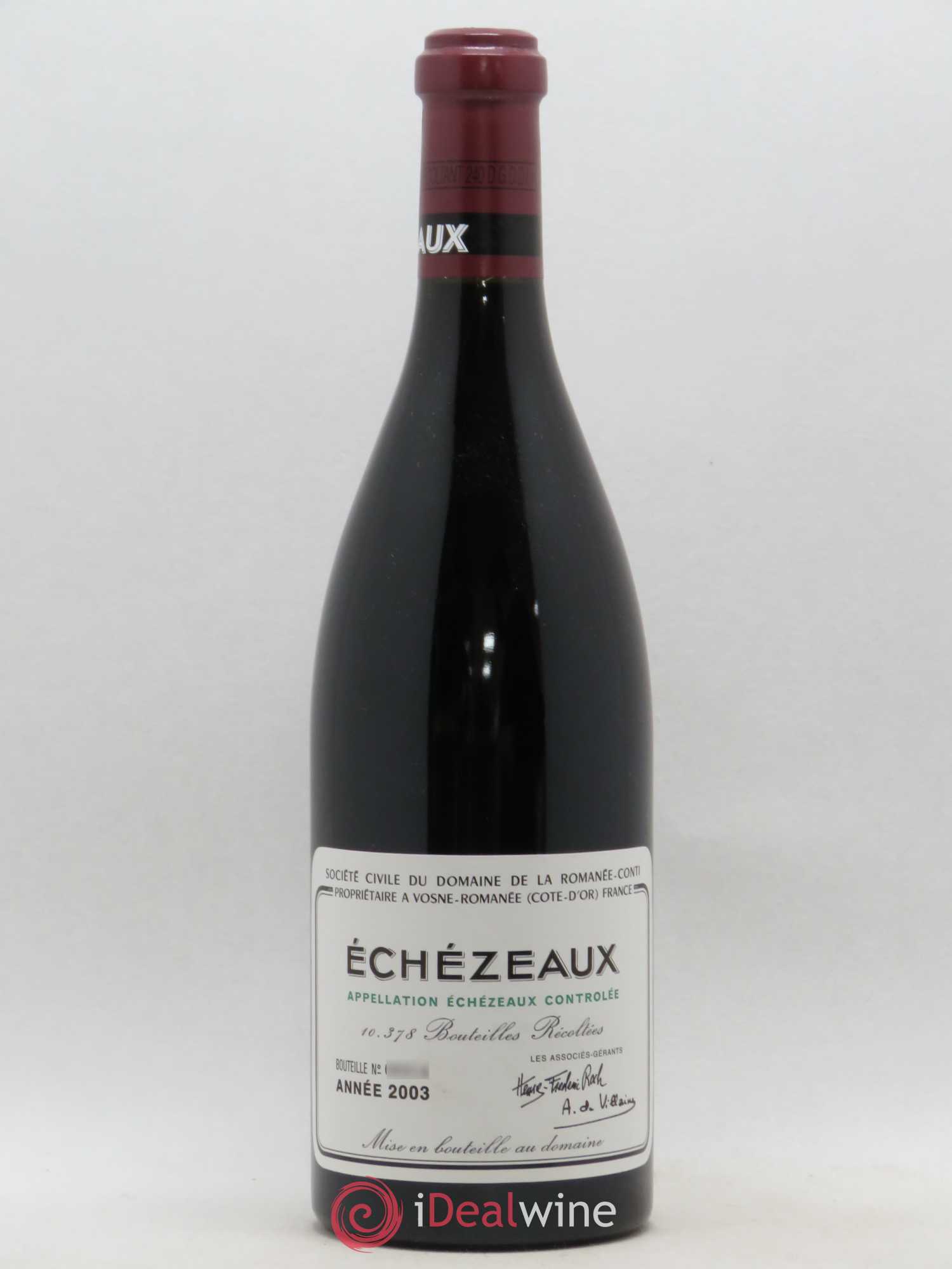 Echezeaux Grand Cru Domaine de la Romanée-Conti 2003 - Lot de 1 bouteille - 0