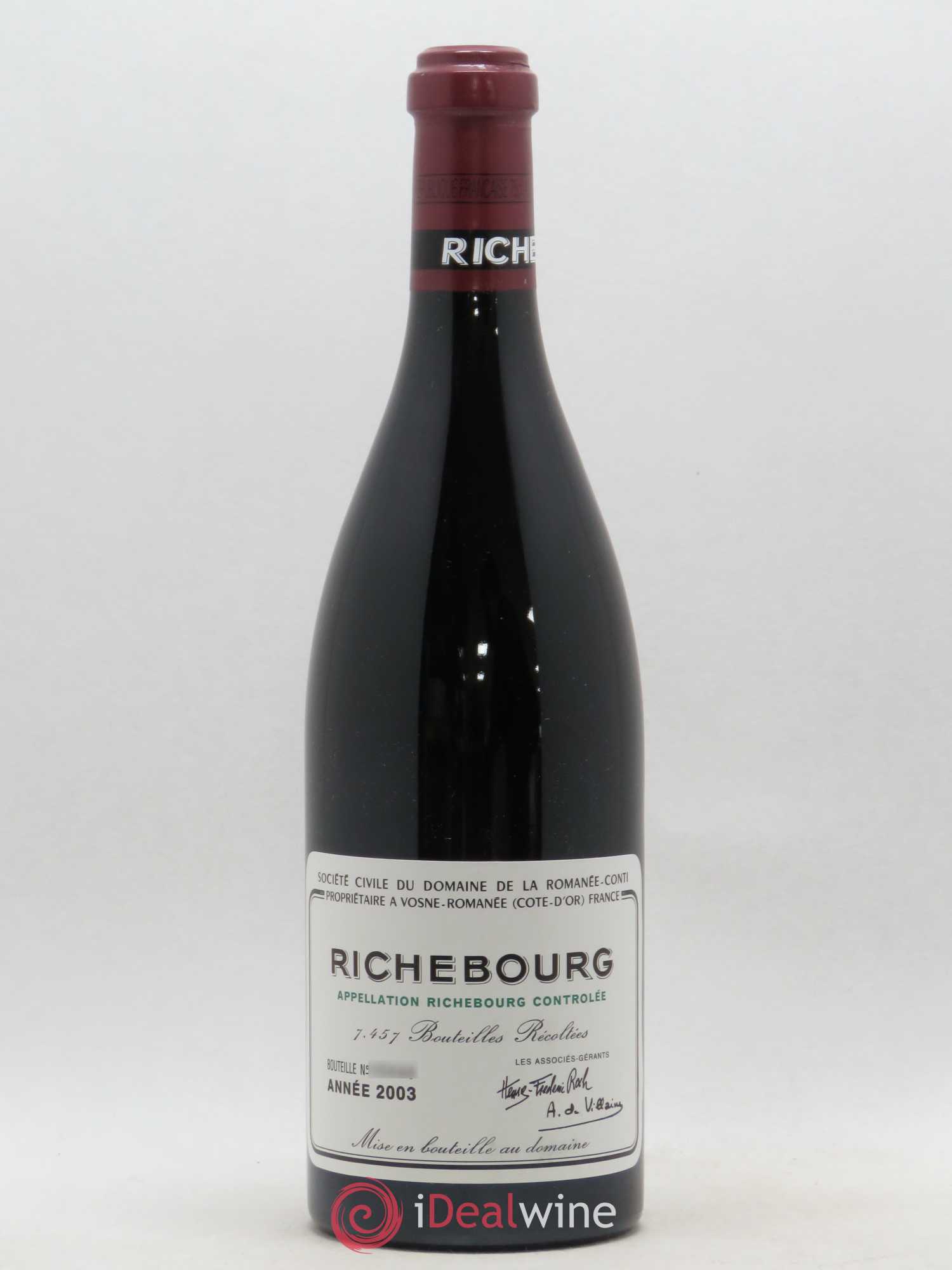 Richebourg Grand Cru Domaine de la Romanée-Conti 2003 - Lot de 1 bouteille - 0