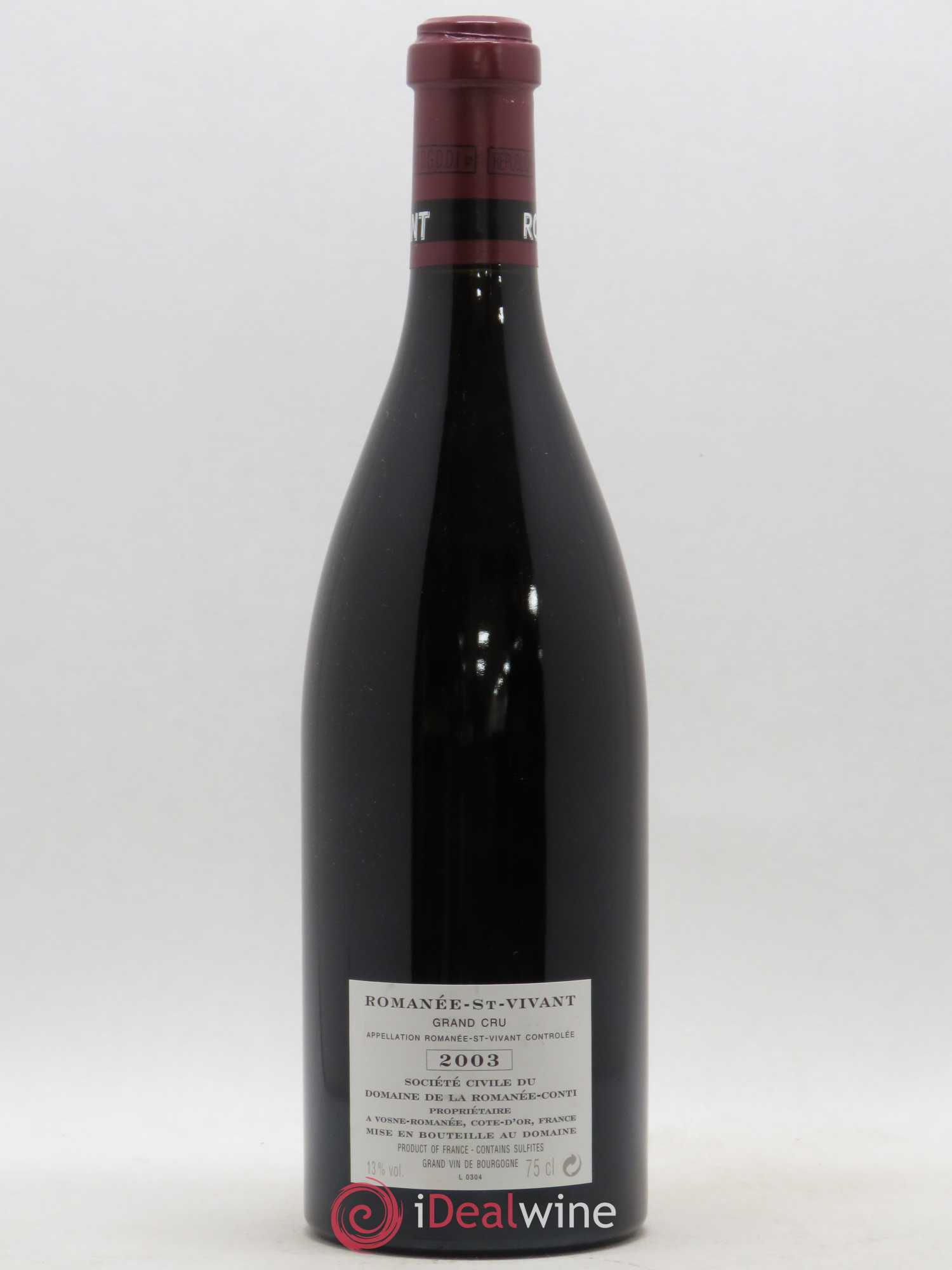 Romanée-Saint-Vivant Grand Cru Domaine de la Romanée-Conti 2003 - Lot de 1 bouteille - 1