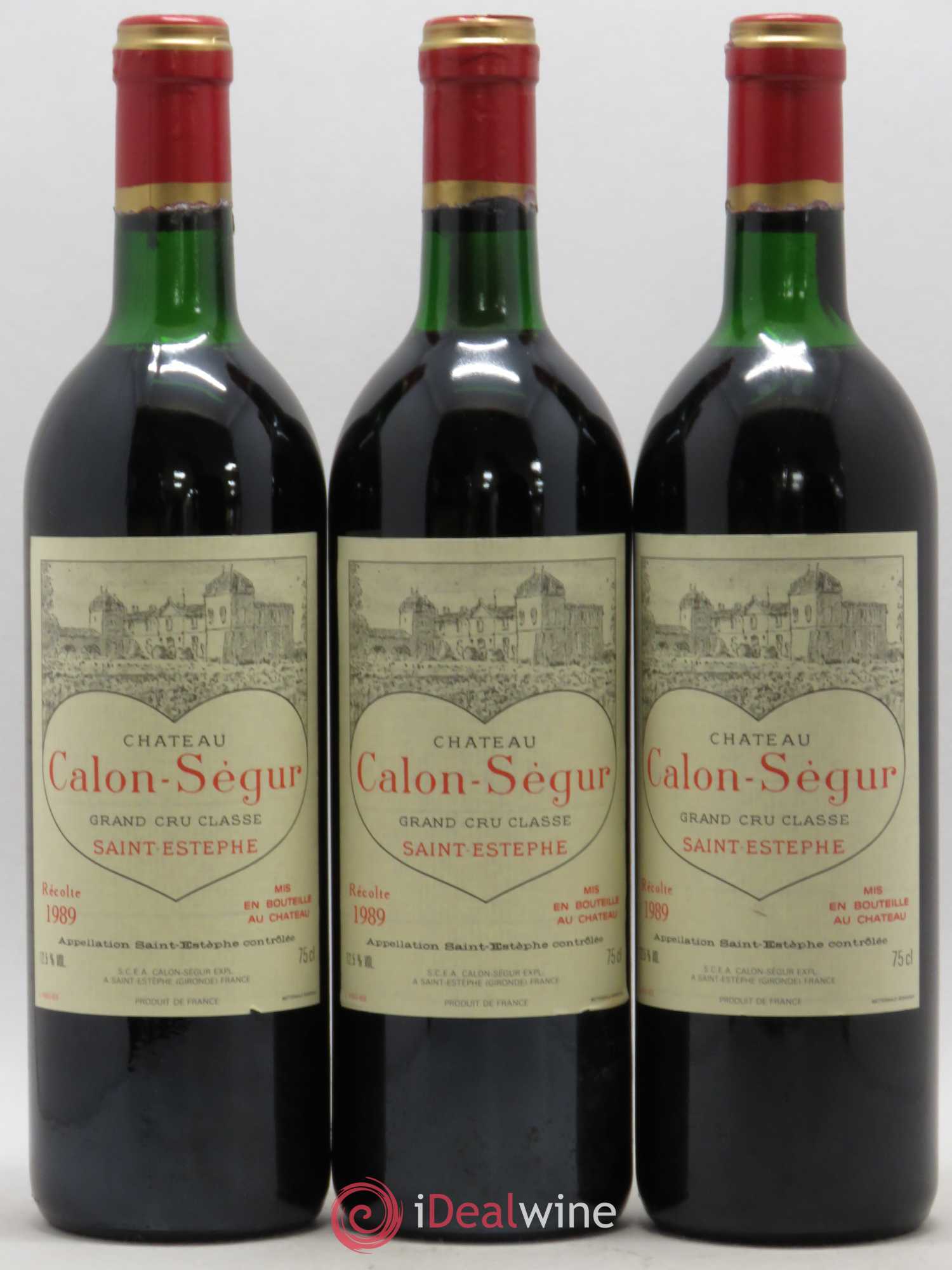 Château Calon Ségur 3ème Grand Cru Classé 1989 - Lot de 3 bouteilles - 0
