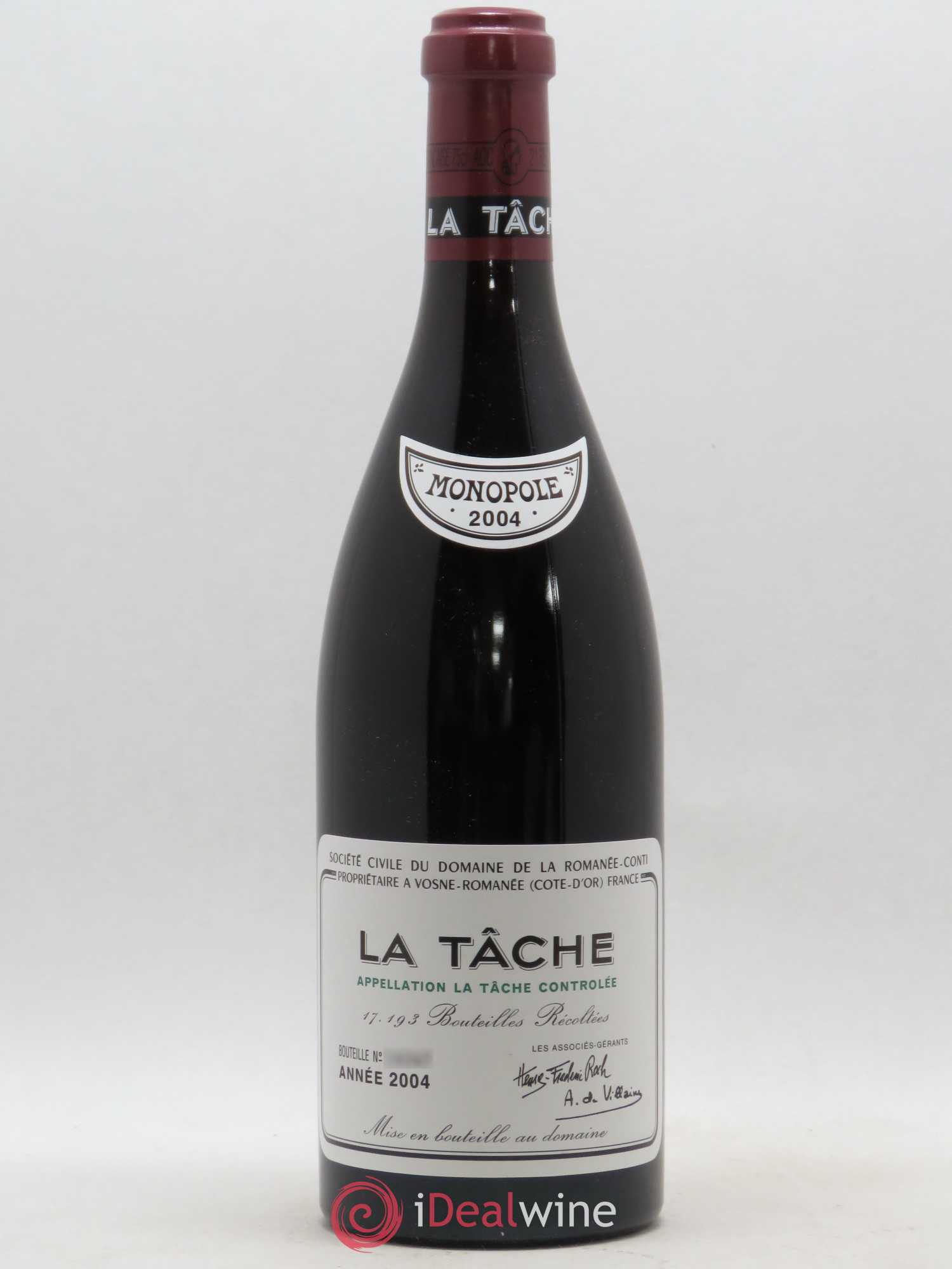 La Tâche Grand Cru Domaine de la Romanée-Conti 2004 - Lot de 1 bouteille - 0