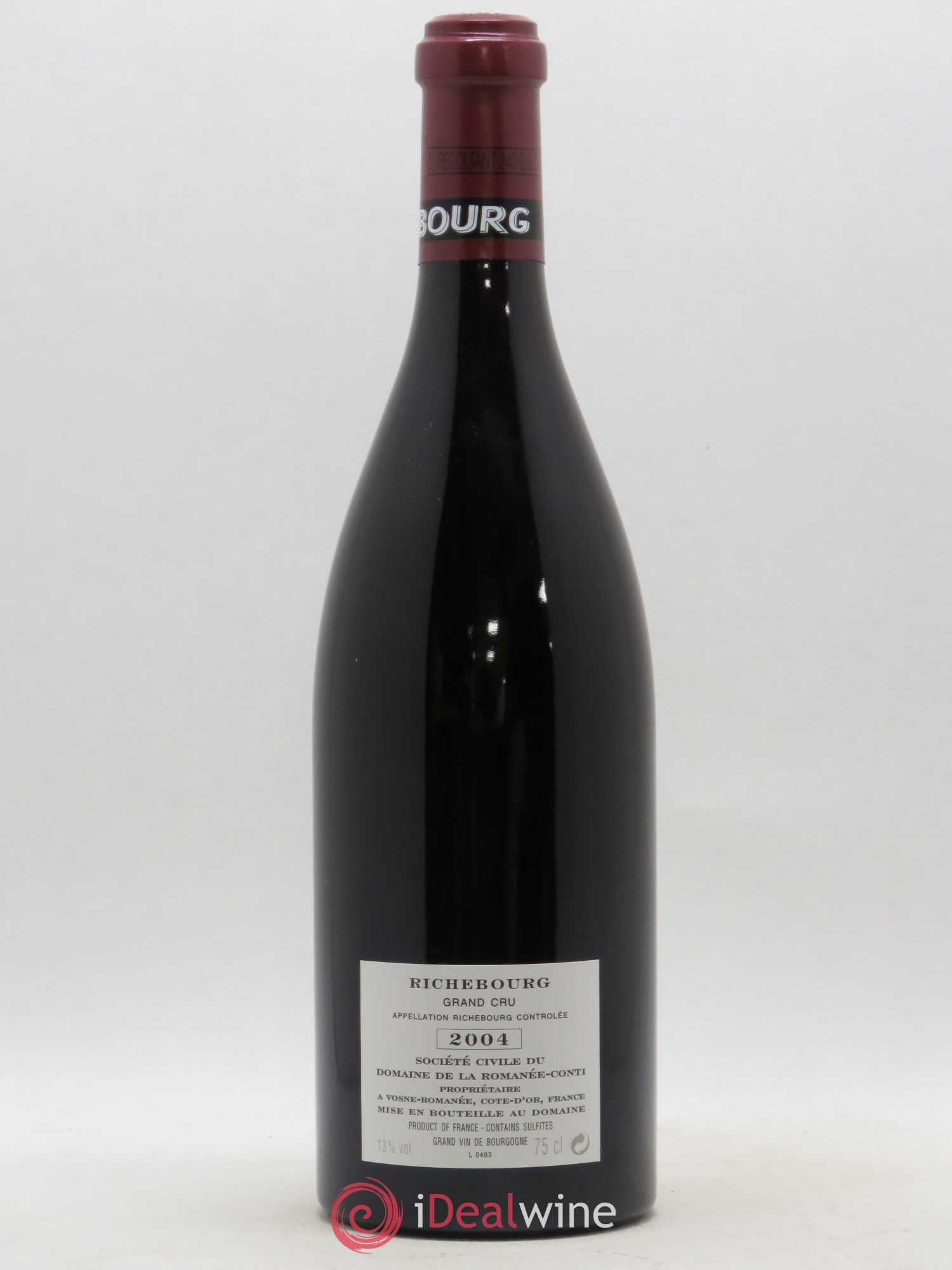 Richebourg Grand Cru Domaine de la Romanée-Conti 2004 - Lot de 1 bouteille - 1