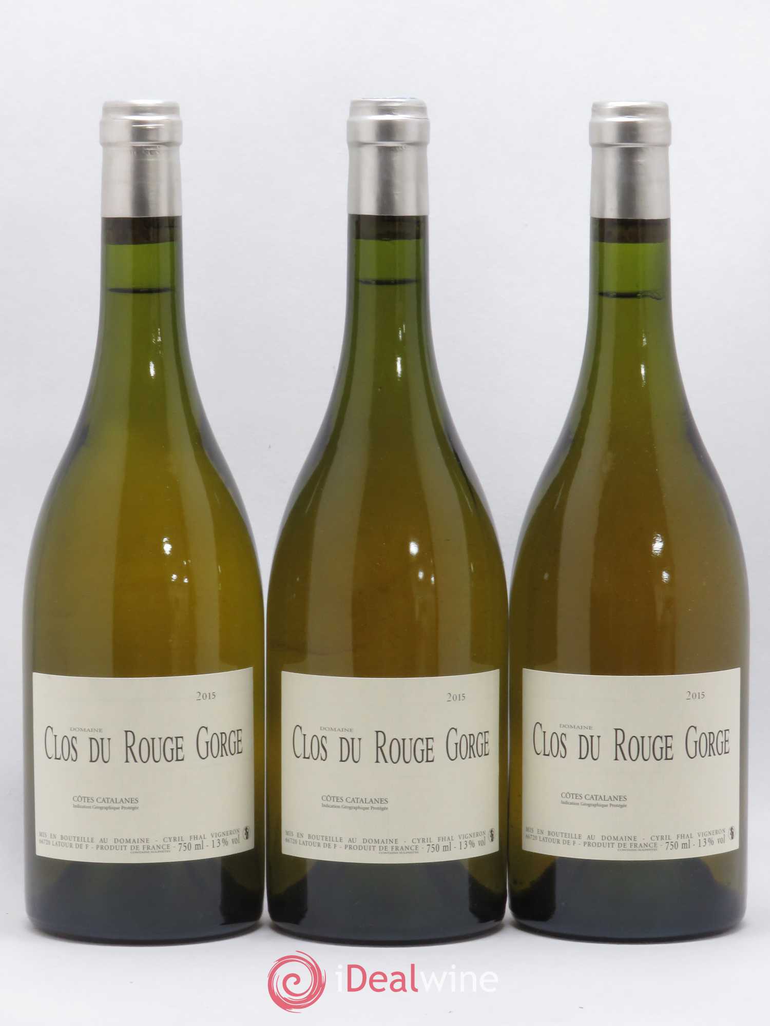 Côtes Catalanes Clos du Rouge Gorge Cyril Fhal (sans prix de réserve) 2015 - Lot de 3 bouteilles - 0
