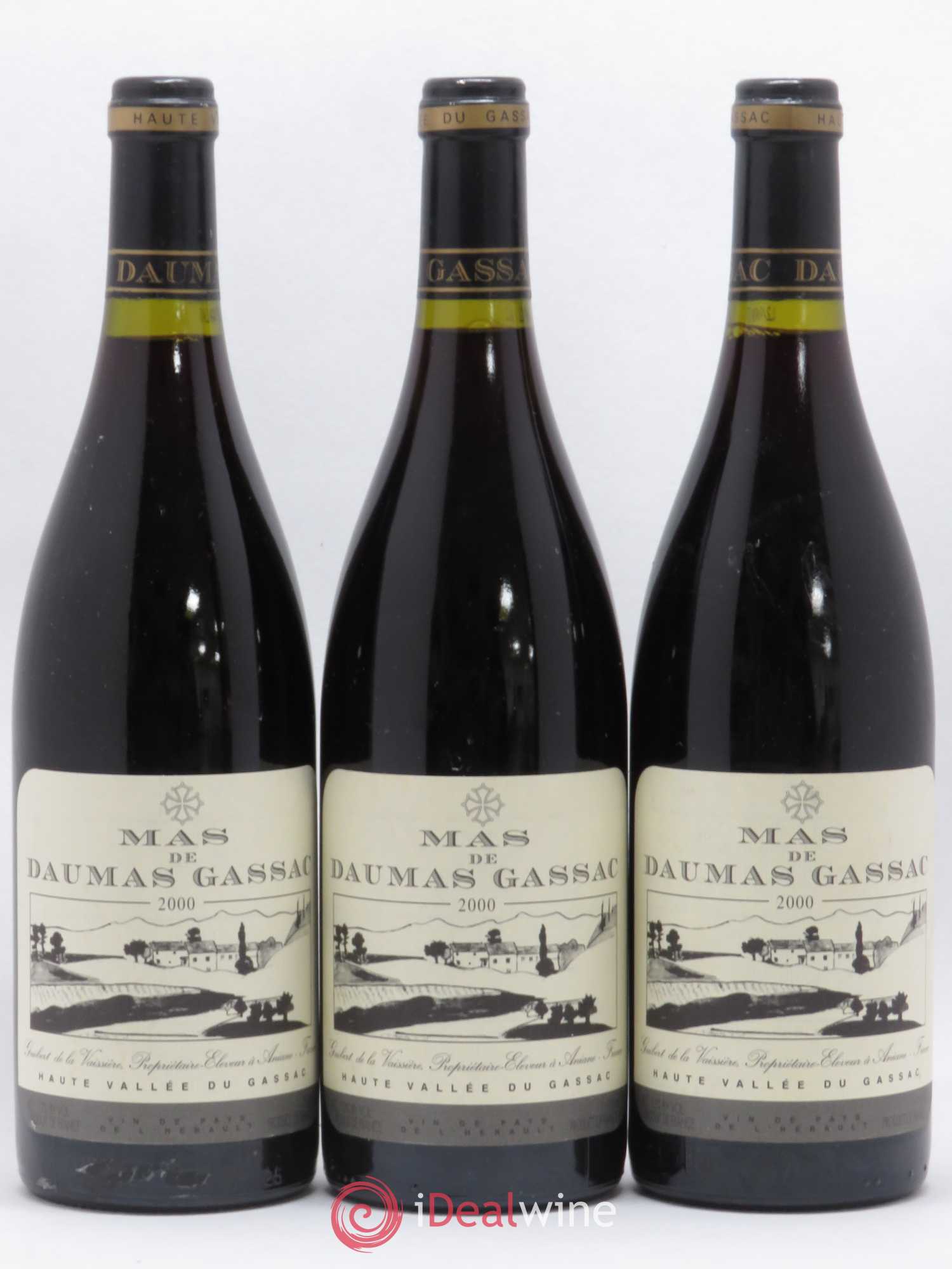 Saint-Guilhem-le-Désert - Cité d'Aniane Mas Daumas Gassac Famille Guibert de La Vaissière (sans prix de réserve) 2000 - Lot de 3 bouteilles - 0