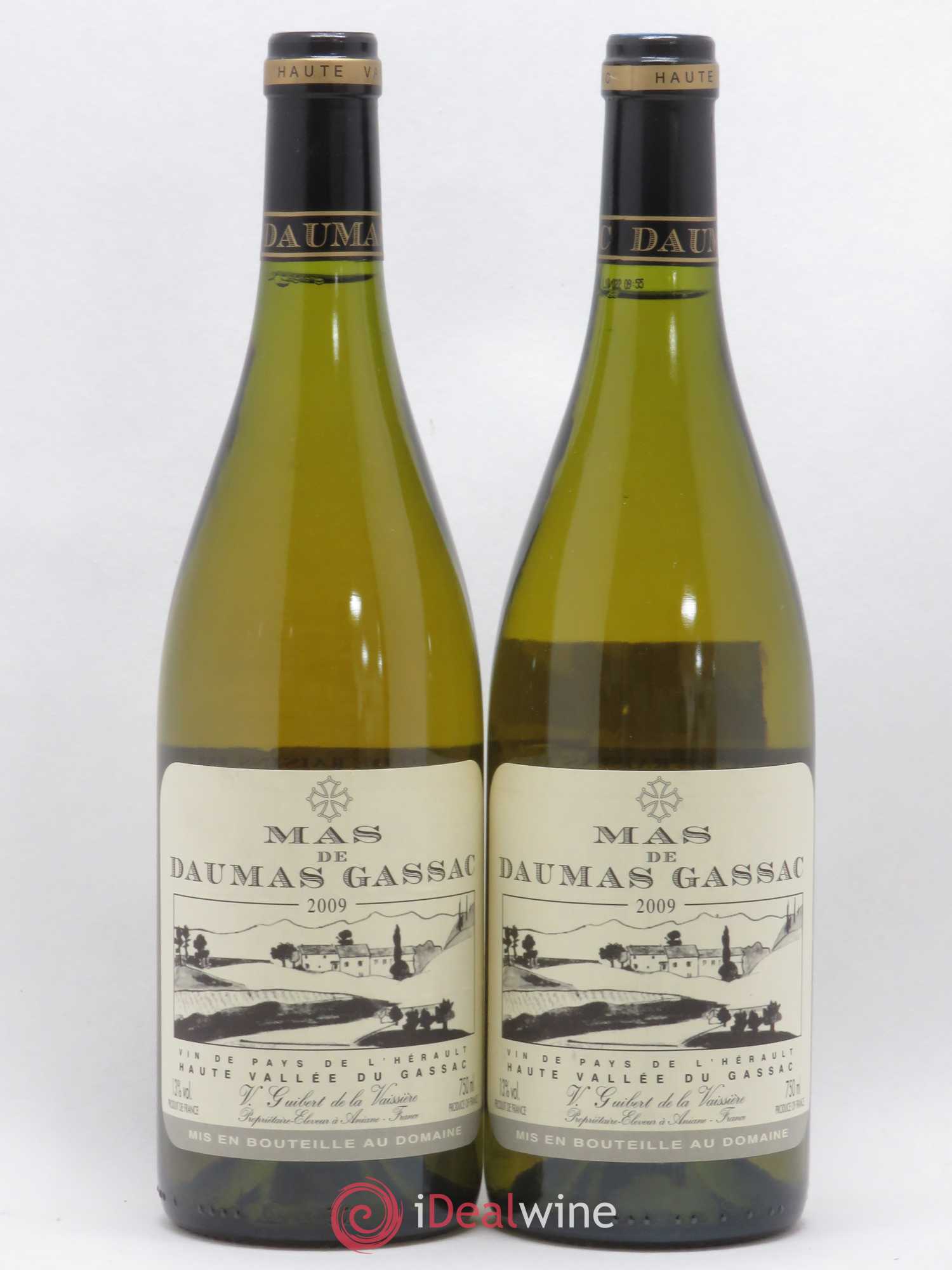 Saint-Guilhem-le-Désert - Cité d'Aniane Mas Daumas Gassac Famille Guibert de La Vaissière (sans prix de réserve) 2009 - Lot de 2 bouteilles - 0