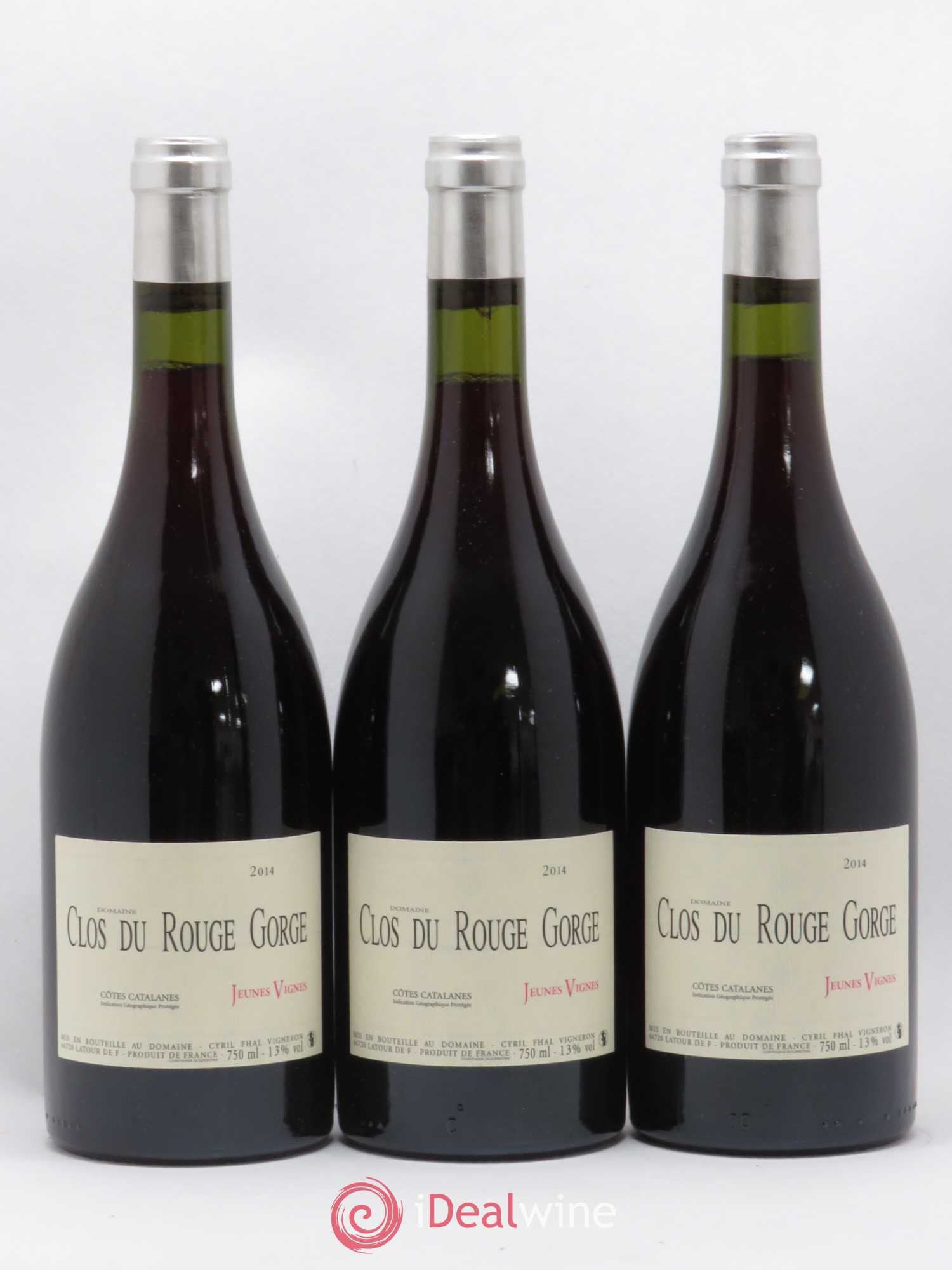 Côtes Catalanes (VDP des Côtes Catalanes) Clos du Rouge Gorge Jeunes Vignes Cyril Fhal (sans prix de réserve) 2014 - Lot de 3 bouteilles - 0