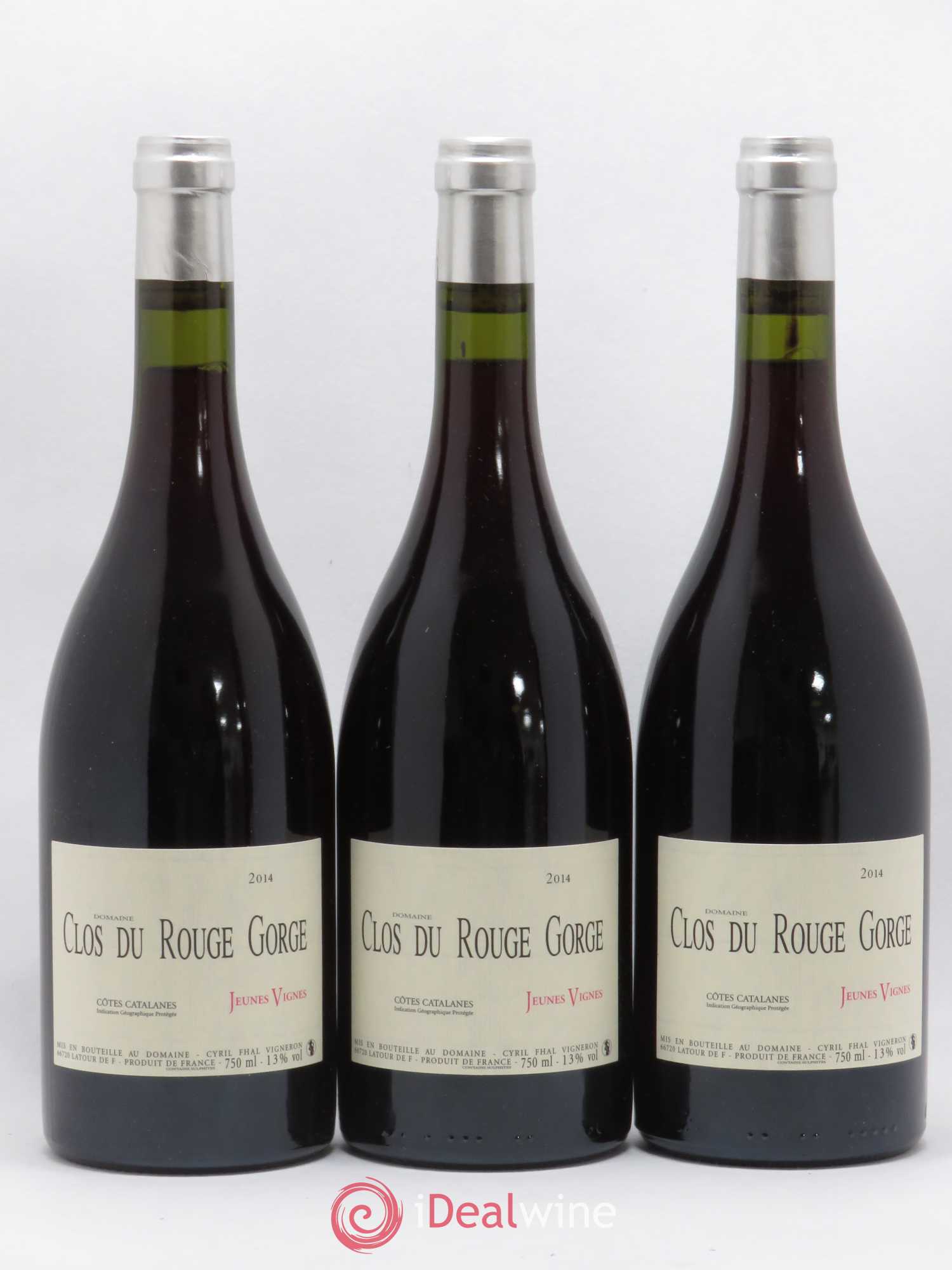 Côtes Catalanes (VDP des Côtes Catalanes) Clos du Rouge Gorge Jeunes Vignes Cyril Fhal (sans prix de réserve) 2014 - Lot de 3 bouteilles - 0