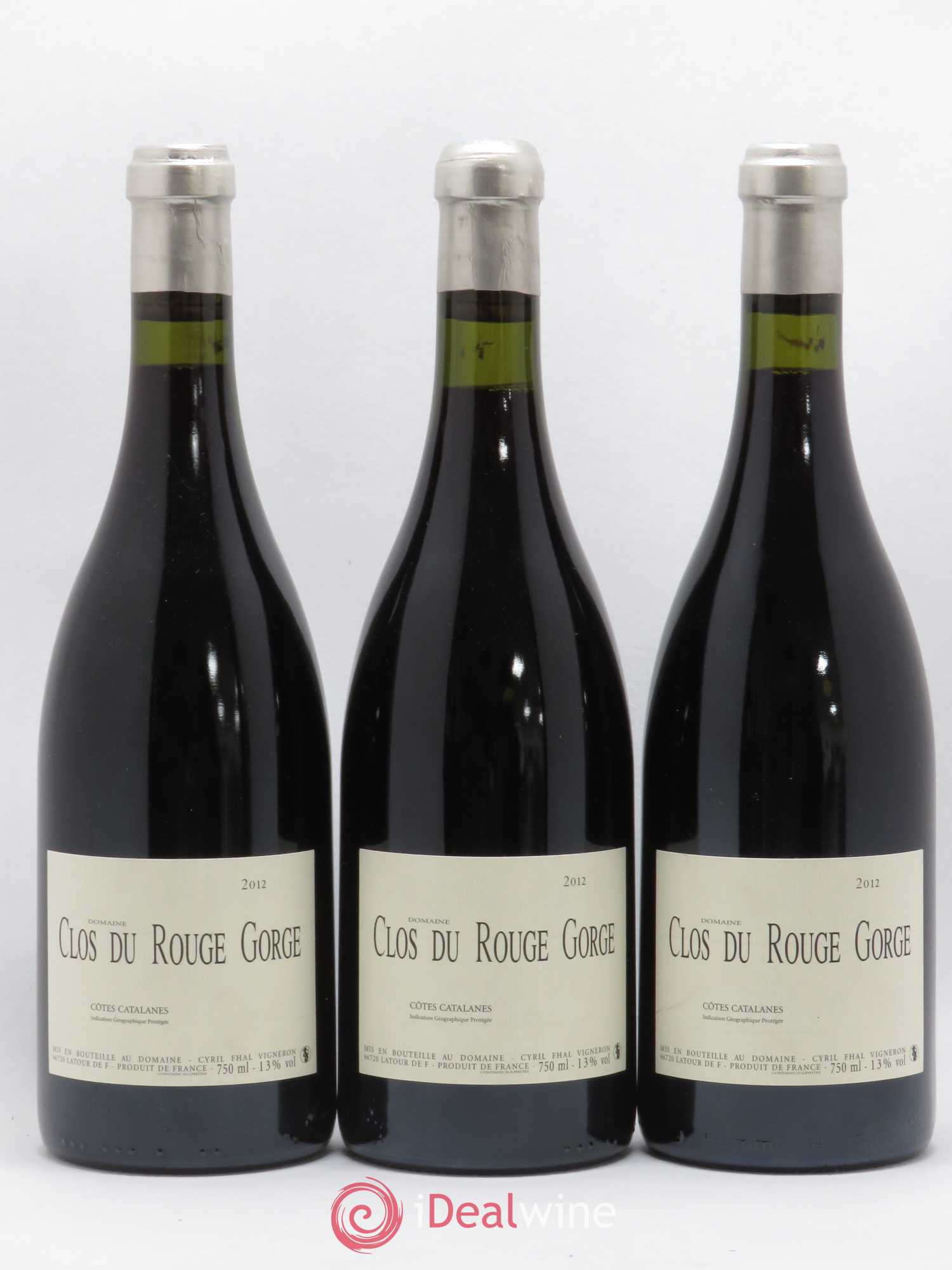 Côtes Catalanes Clos du Rouge Gorge Cyril Fhal (sans prix de réserve) 2012 - Lot de 3 bouteilles - 0