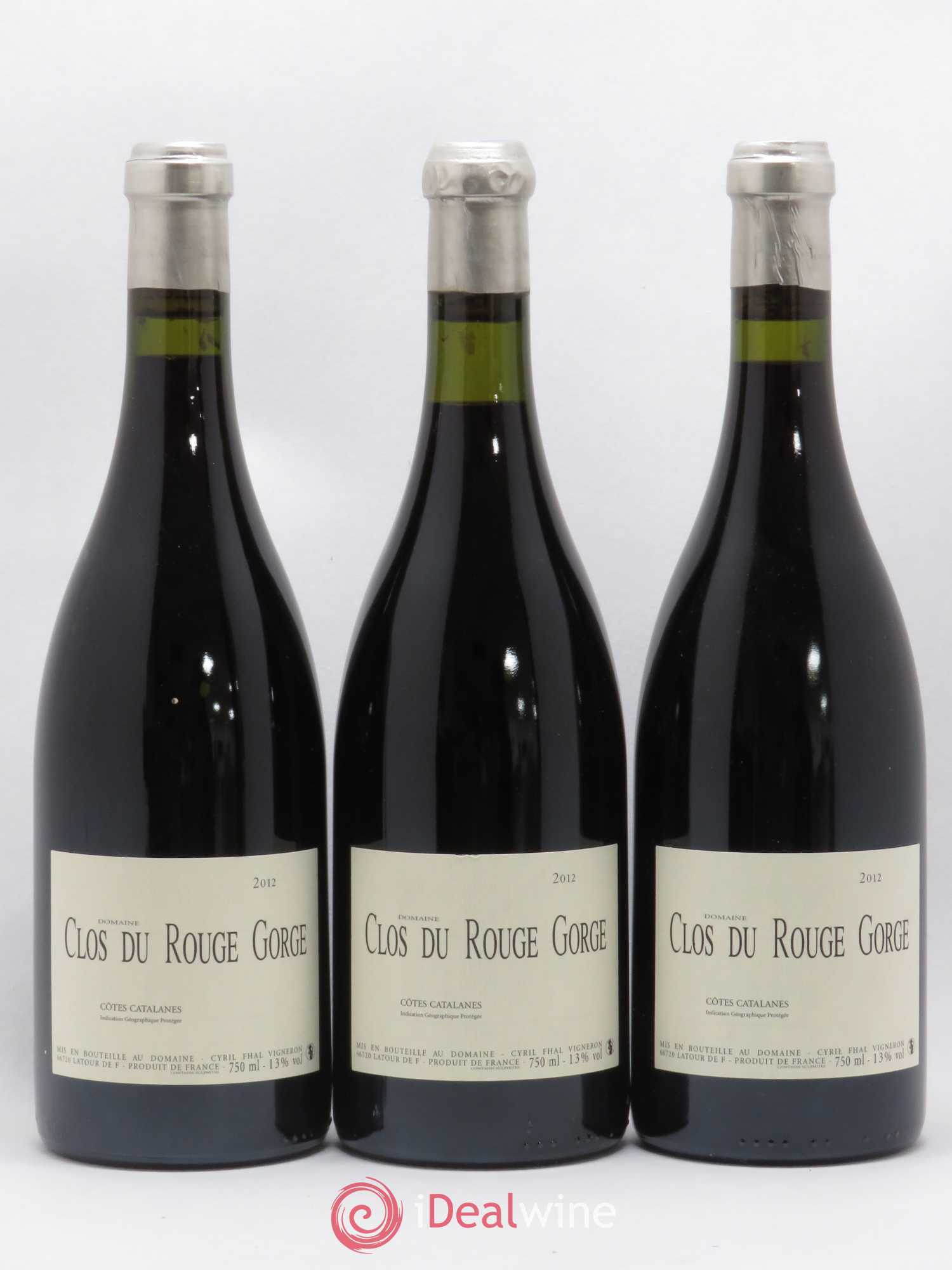 Côtes Catalanes Clos du Rouge Gorge Cyril Fhal (sans prix de réserve) 2012 - Lot de 3 bouteilles - 0