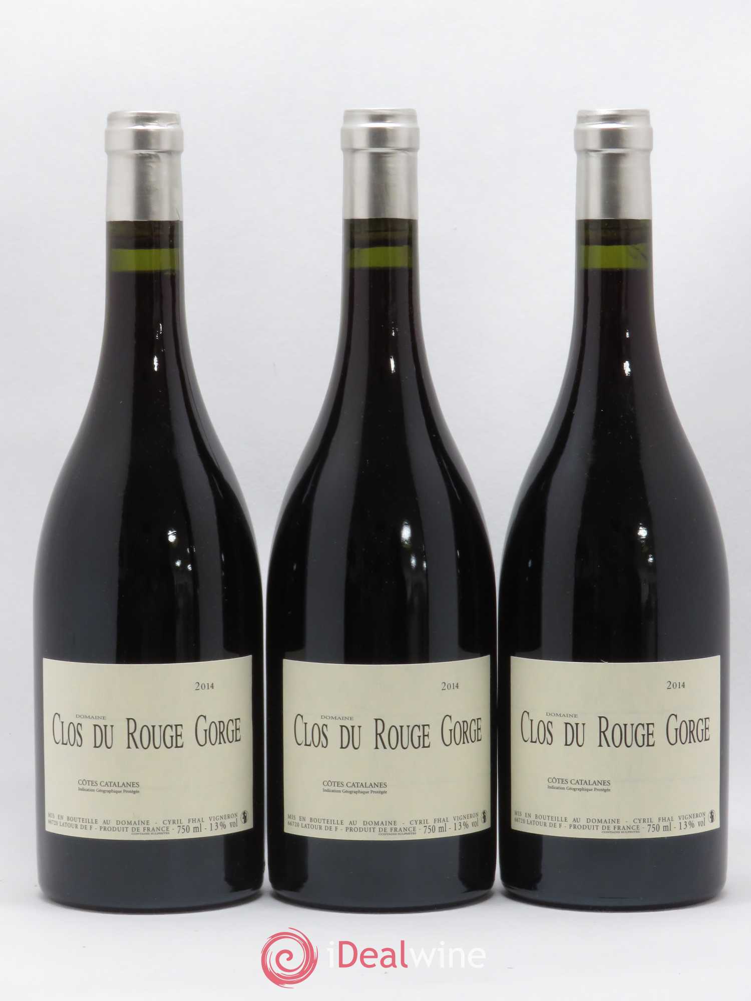 Côtes Catalanes Clos du Rouge Gorge Cyril Fhal (sans prix de réserve) 2014 - Lot de 3 bouteilles - 0
