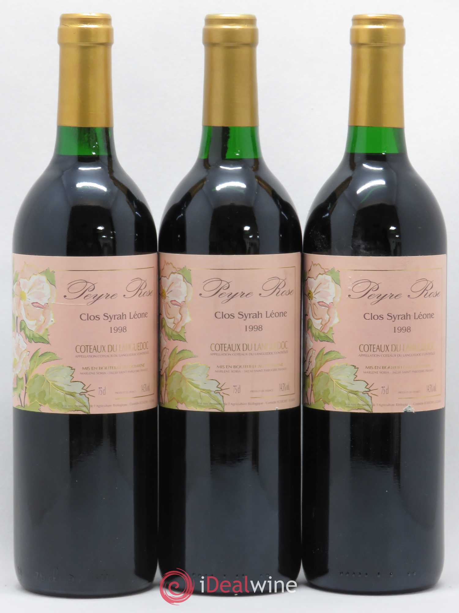 Coteaux du Languedoc Domaine Peyre Rose Belle Léone (anciennement Syrah Léone) Marlène Soria (senza prezzo di riserva) 1998 - Lotto di 3 bottiglie - 0